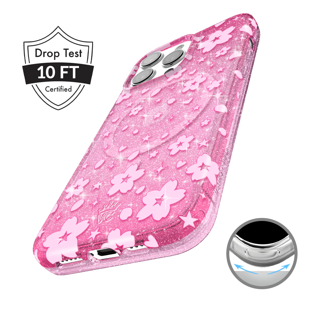 Cherry Blossom Glitter iPhone Case - Image 49