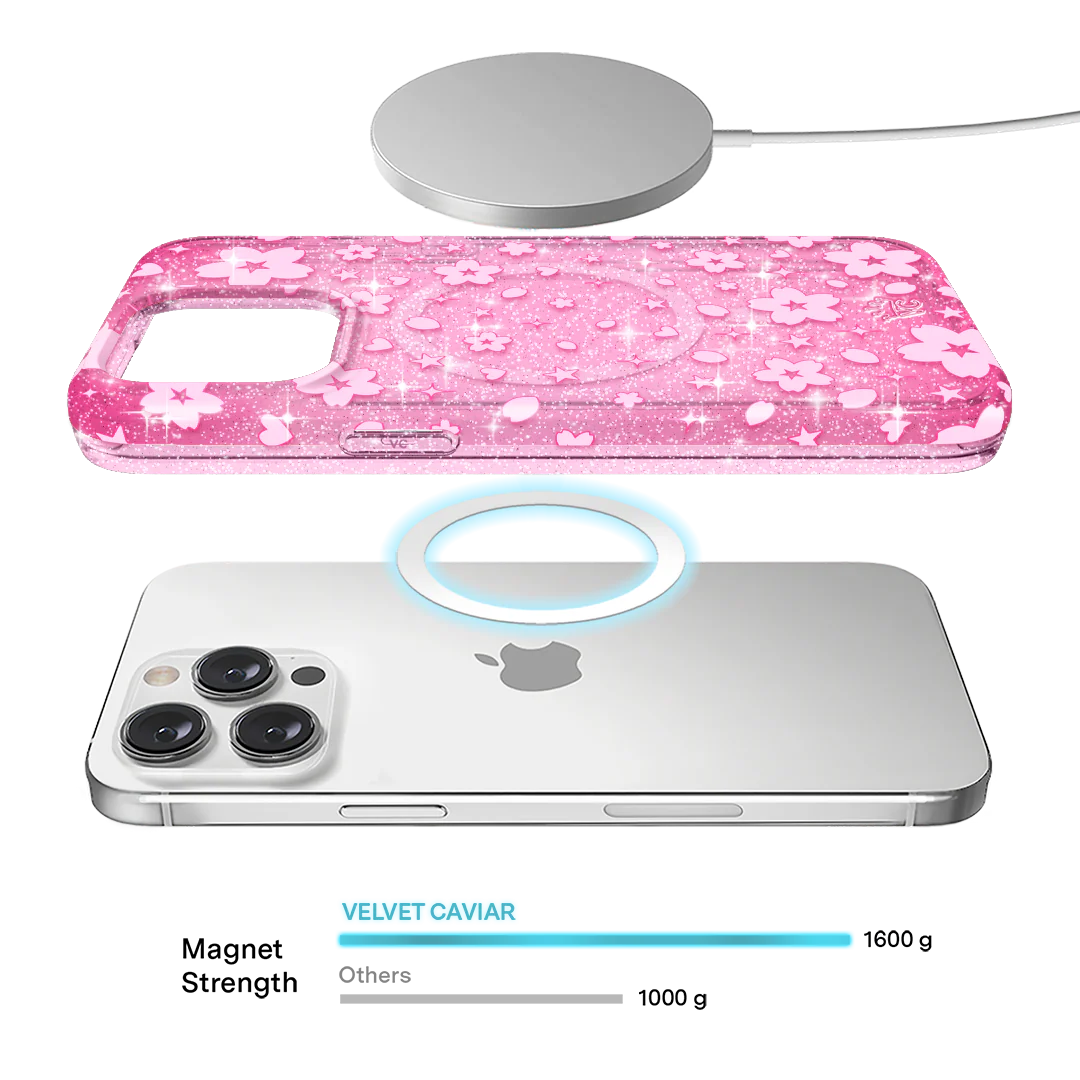 Cherry Blossom Glitter iPhone Case - Image 53