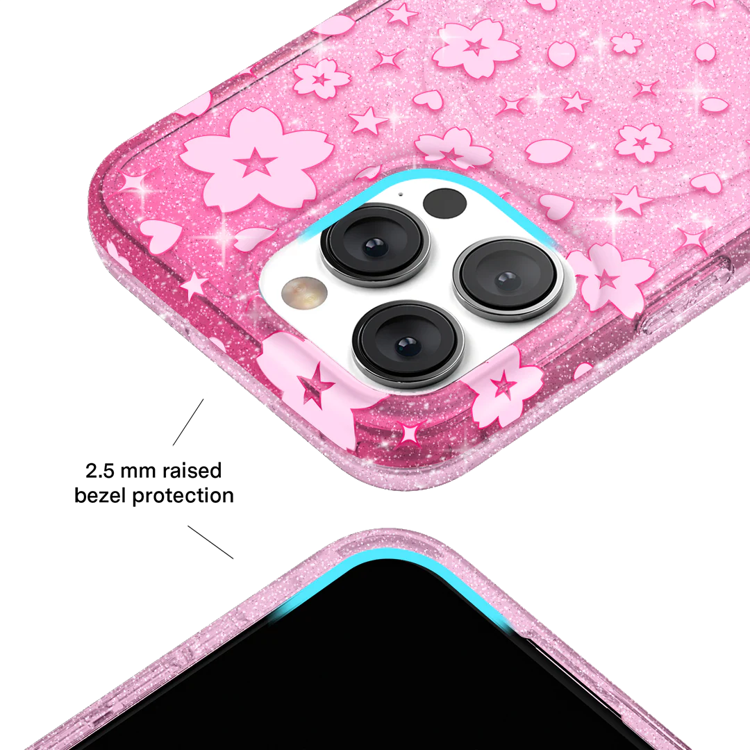 Cherry Blossom Glitter iPhone Case - Image 67