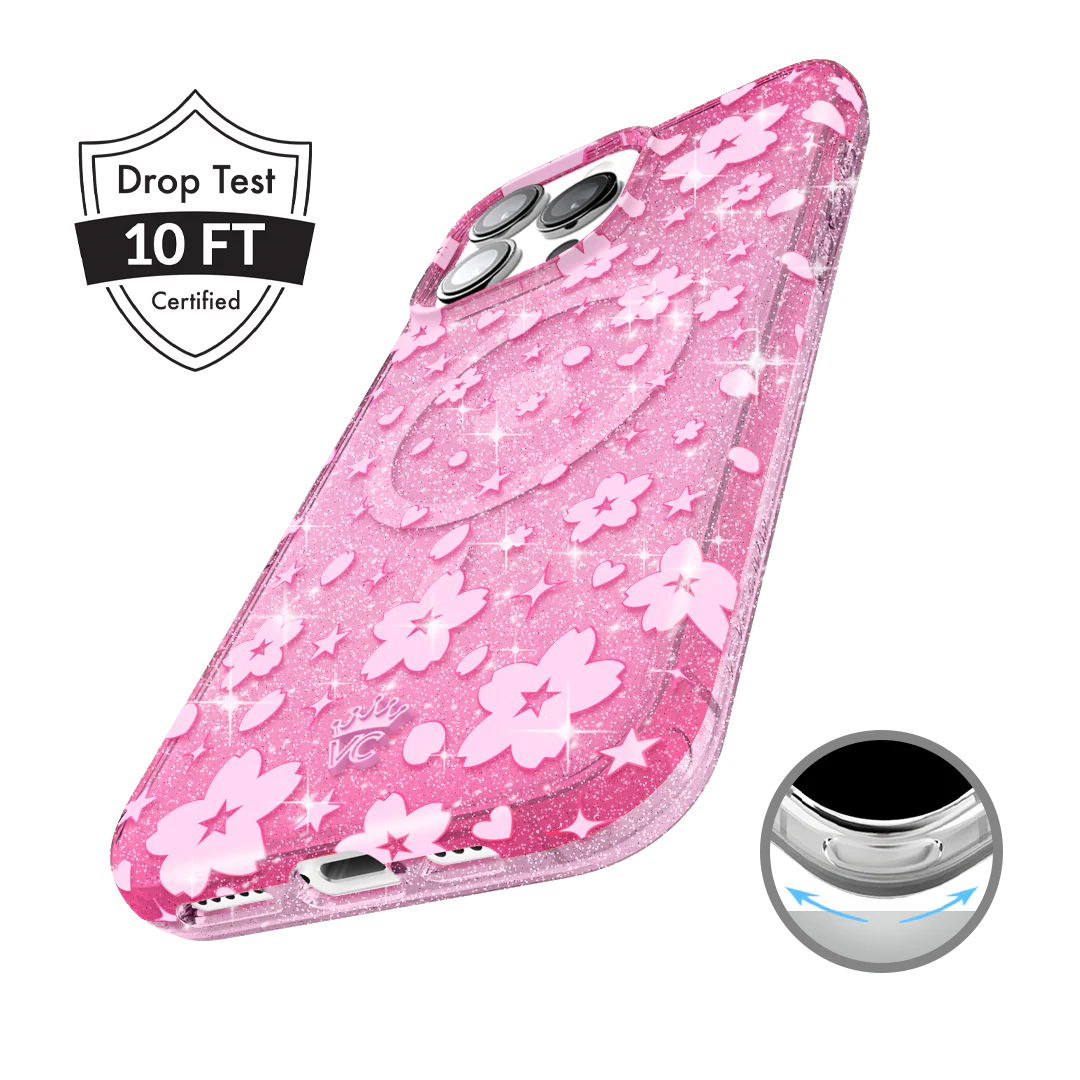 Cherry Blossom Glitter iPhone Case - Image 9