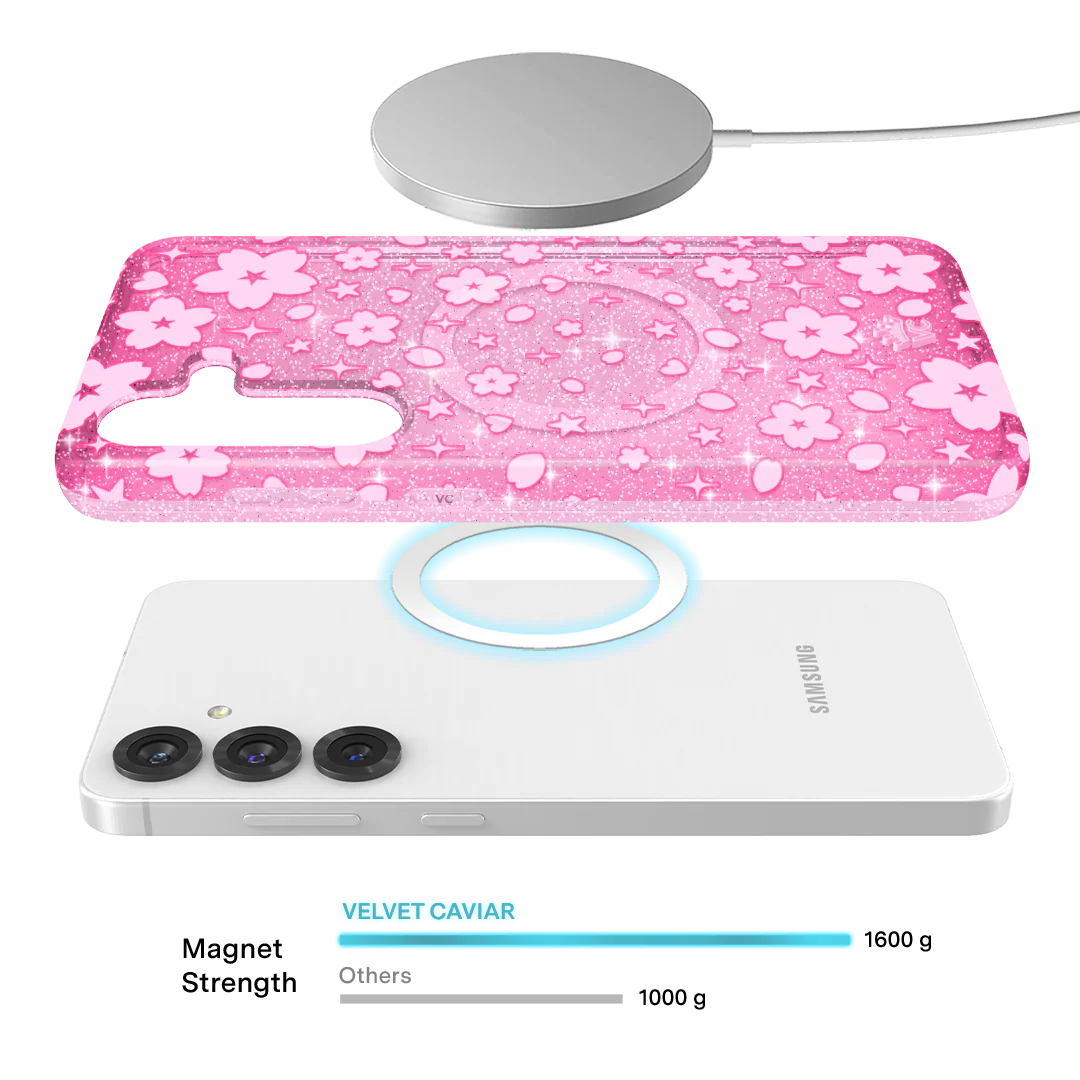 Cherry Blossom Glitter Samsung Case - Image 11