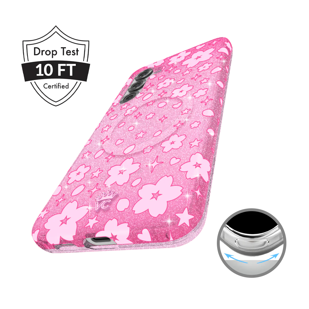 Cherry Blossom Glitter Samsung Case - Image 12