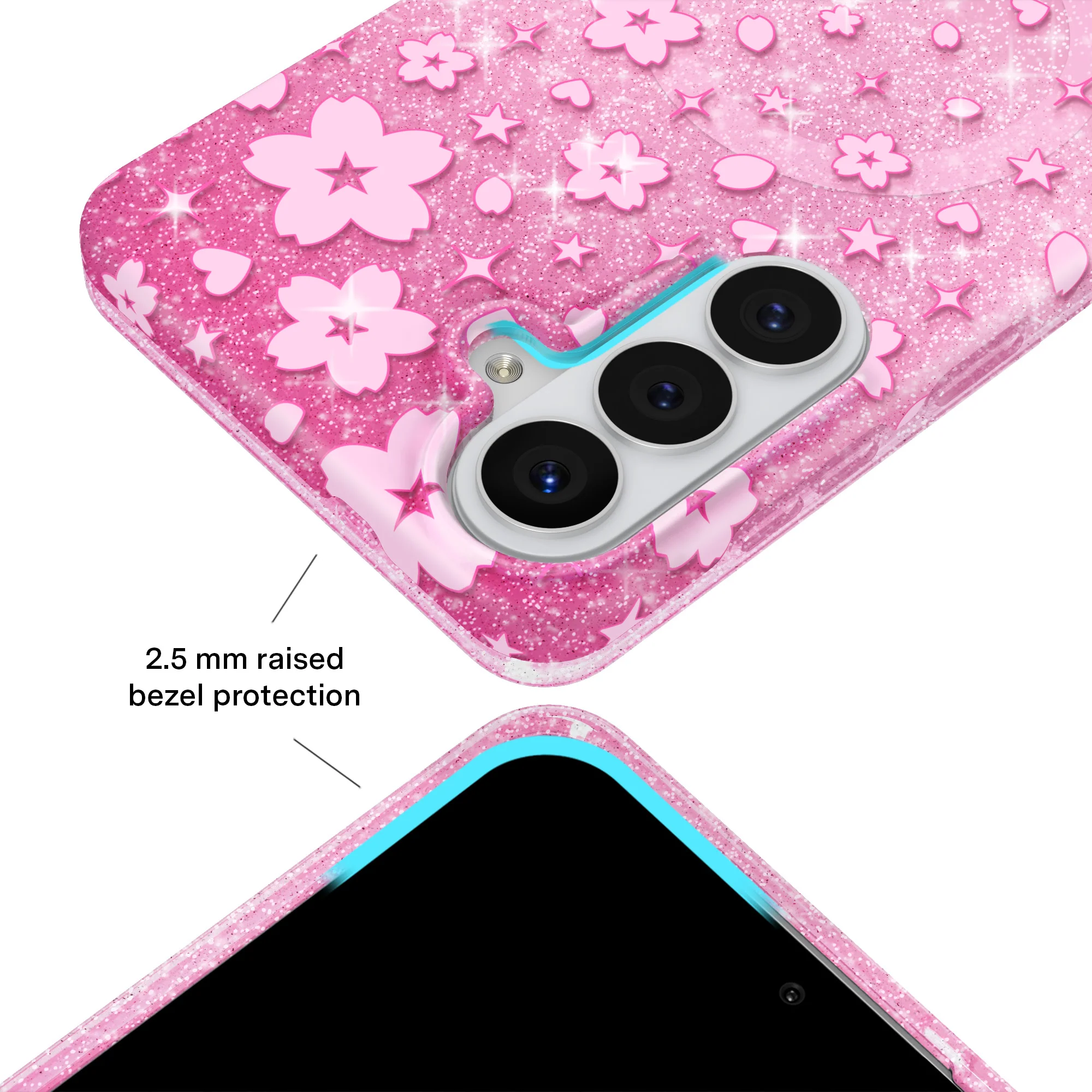 Cherry Blossom Glitter Samsung Case - Image 87