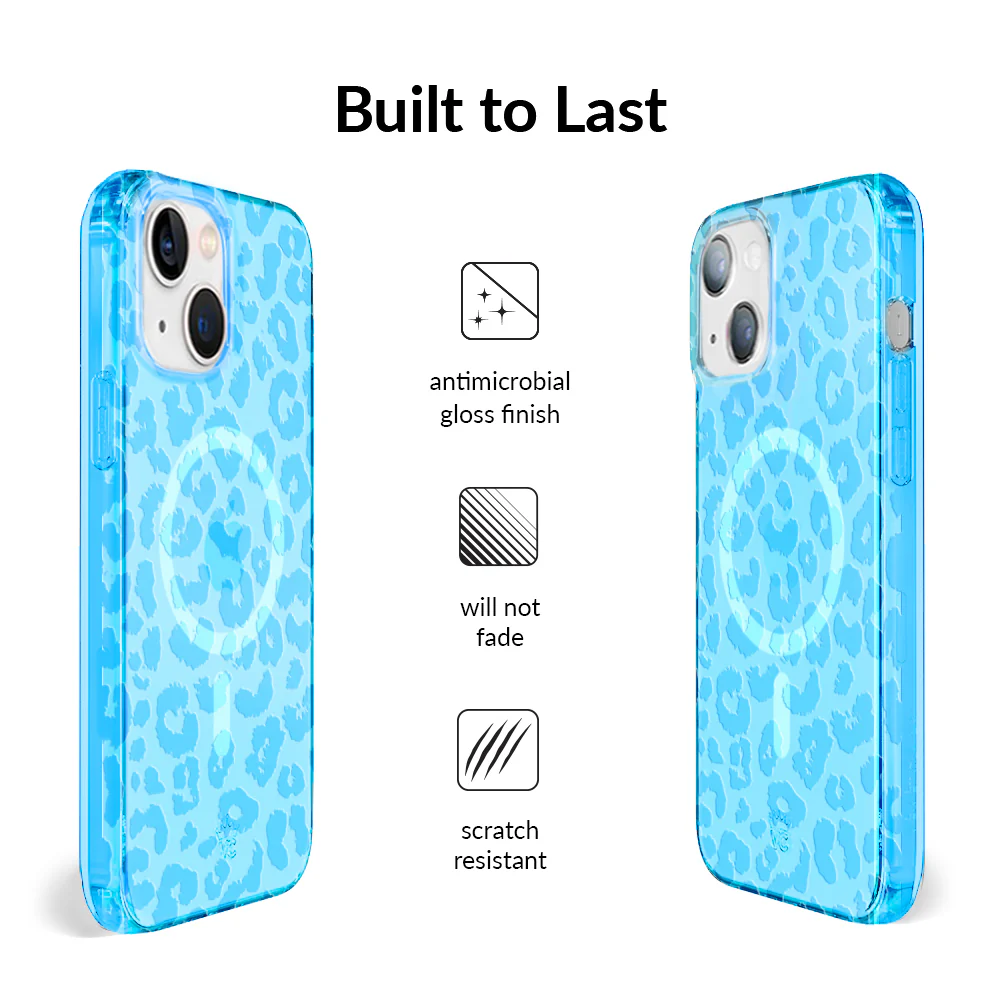Aqua Blue Leopard iPhone Case - Image 35