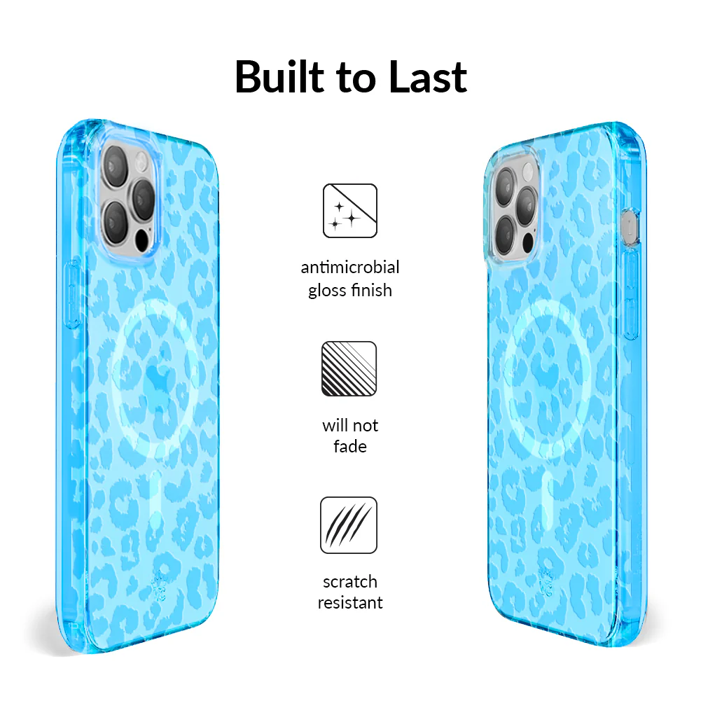 Aqua Blue Leopard iPhone Case - Image 65