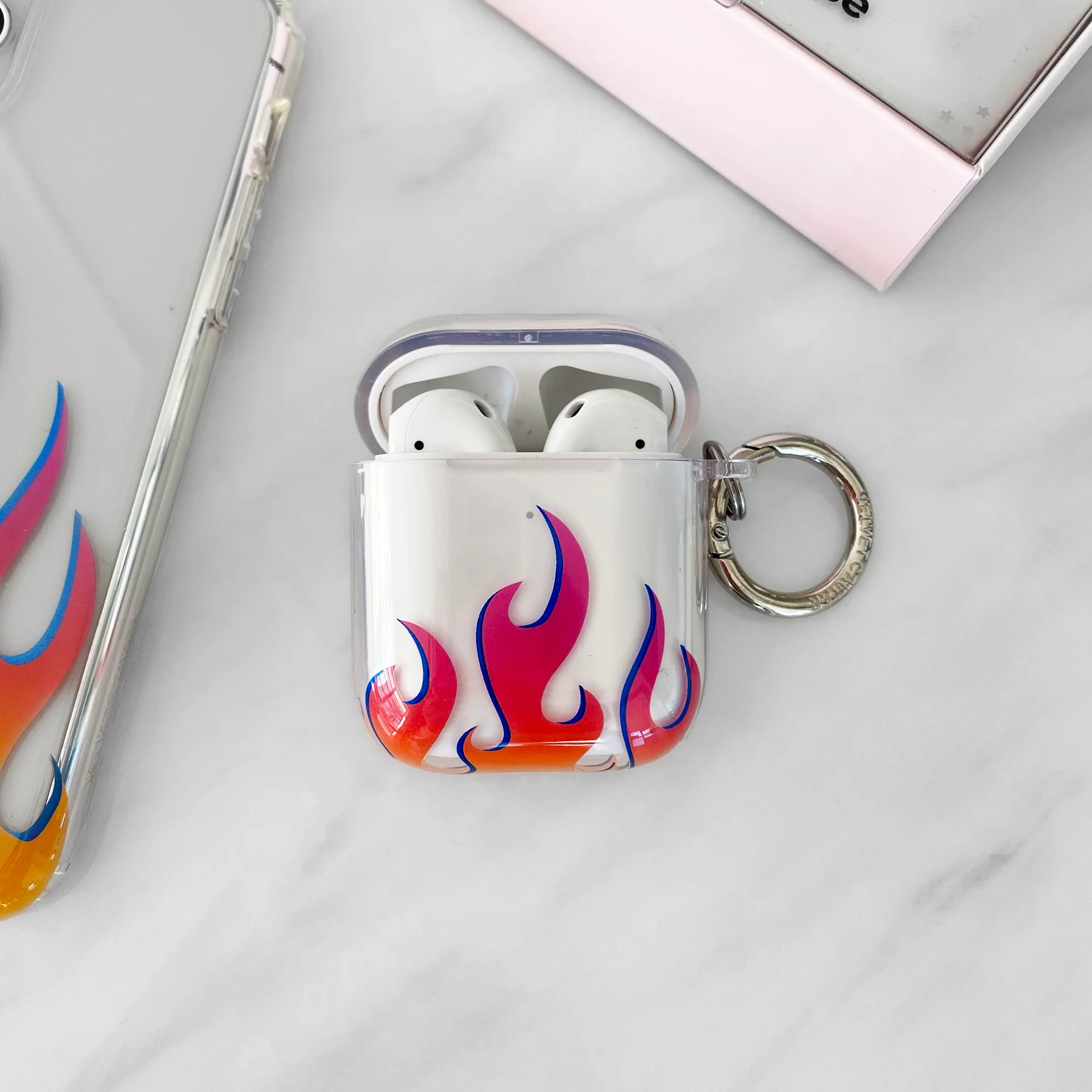 Clear Flames Airpods Case - Image 2