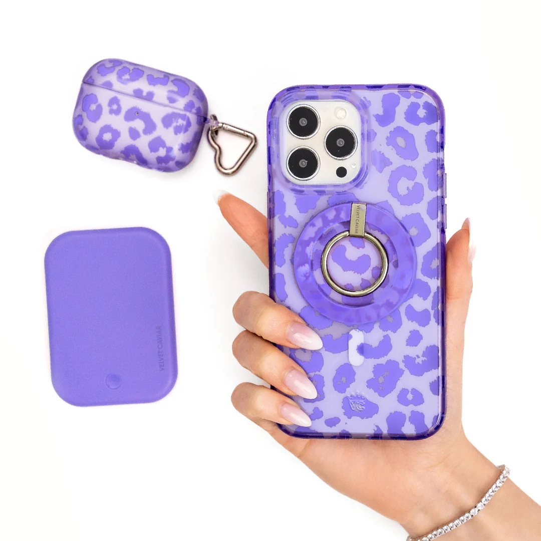 Electric Purple Leopard AirPod Case - Image 12