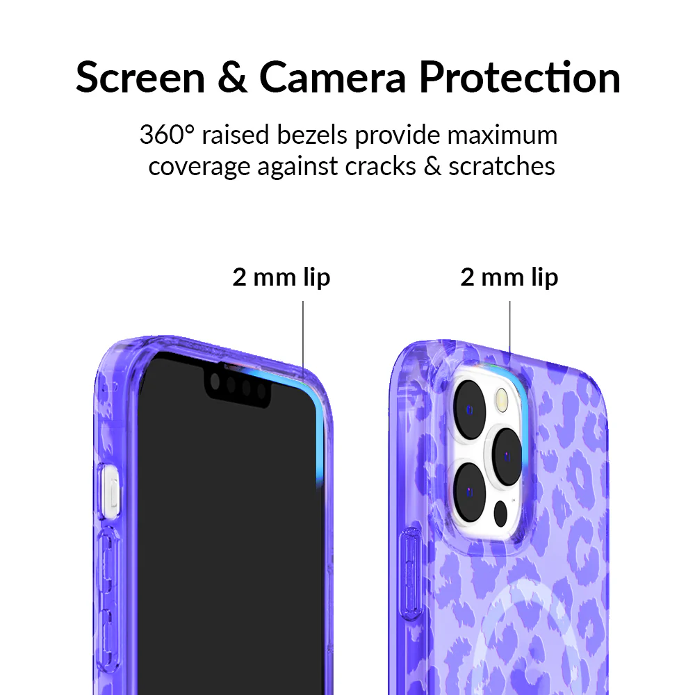 Electric Purple Leopard iPhone Case - Image 3