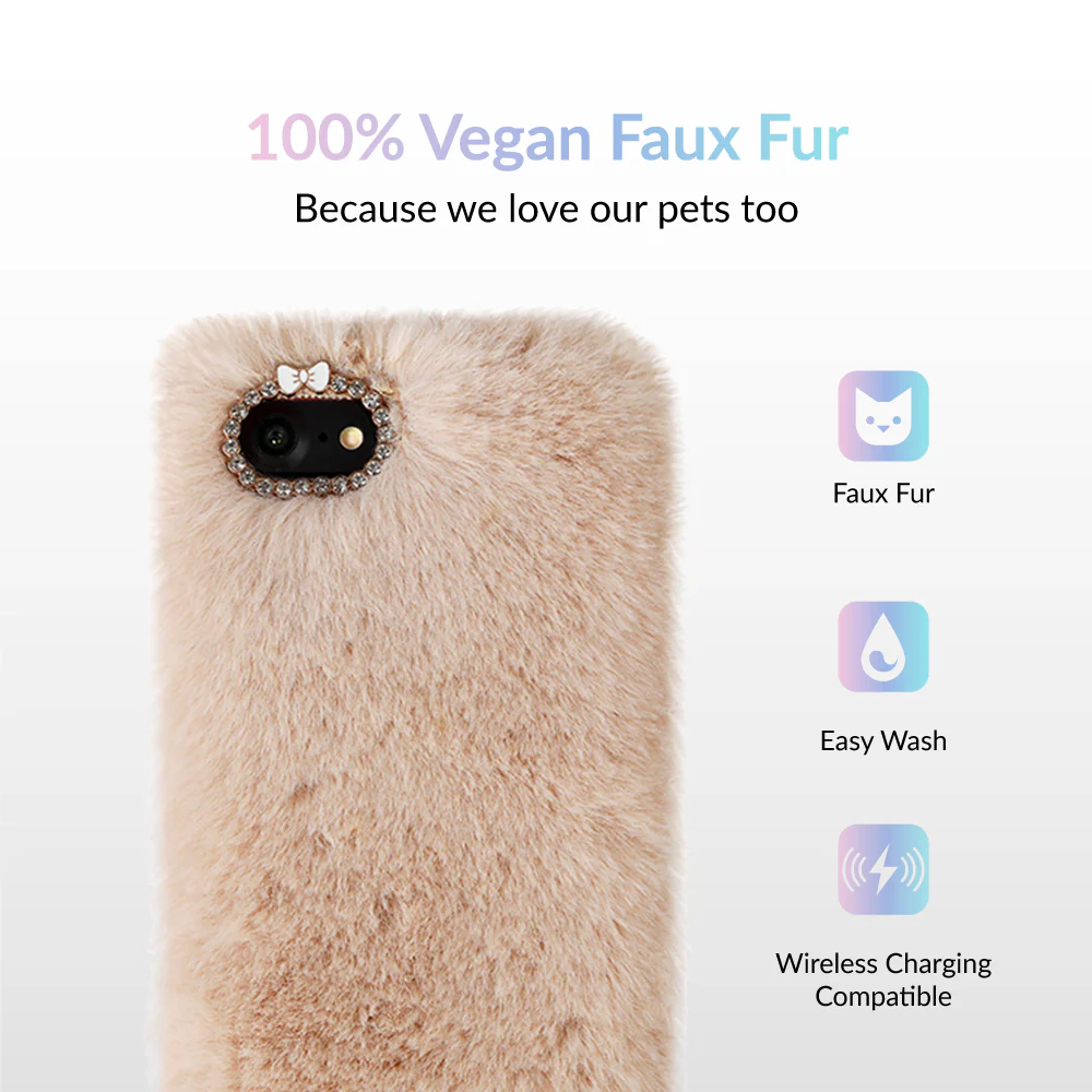 Beige Faux Fur iPhone Case - Image 10