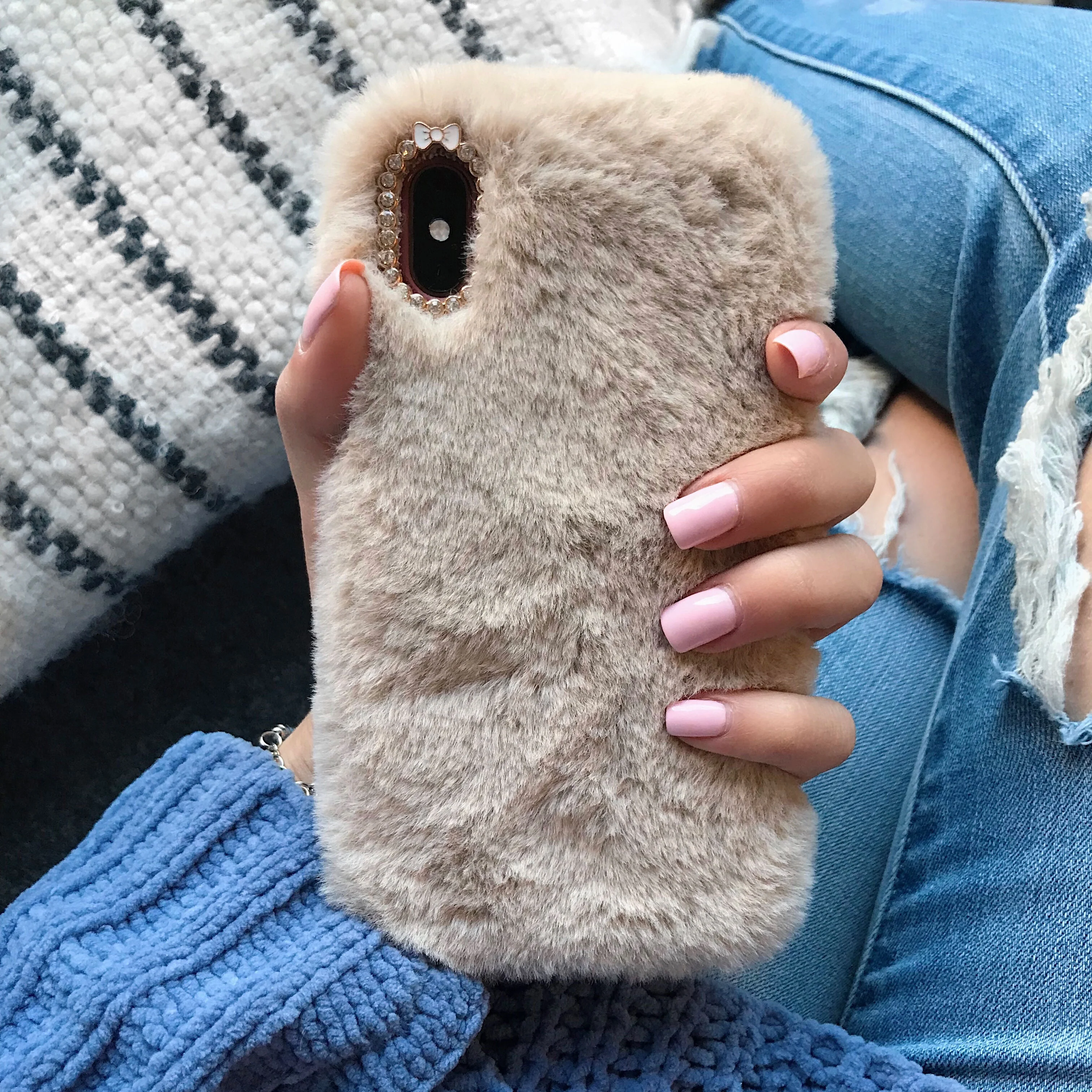 Beige Faux Fur iPhone Case - Image 27