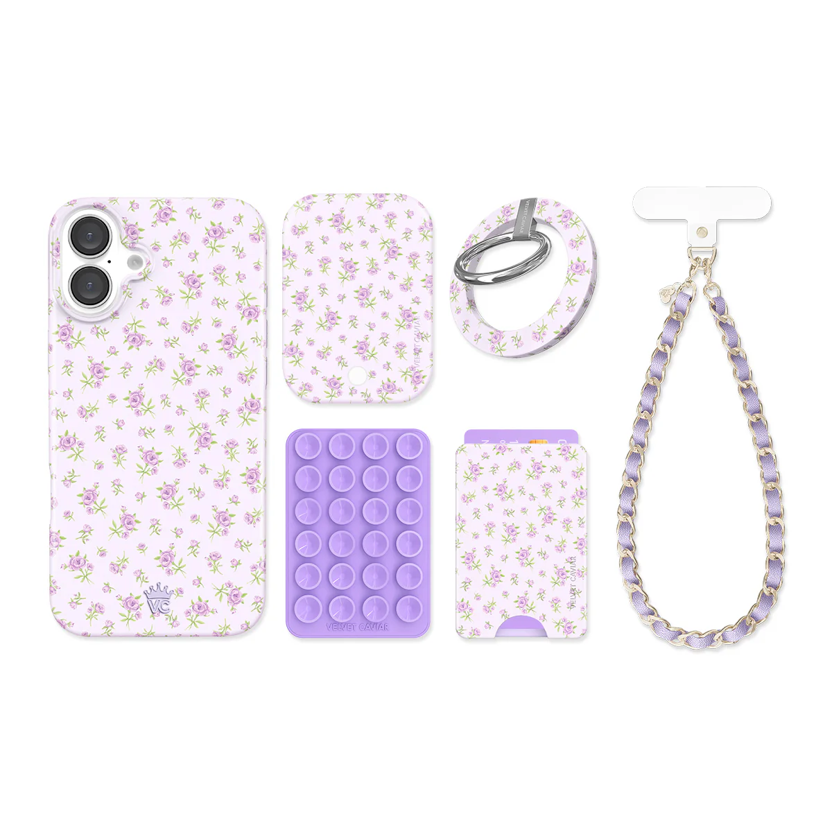 Dainty Lilac Floral iPhone Bundle Set - Image 4
