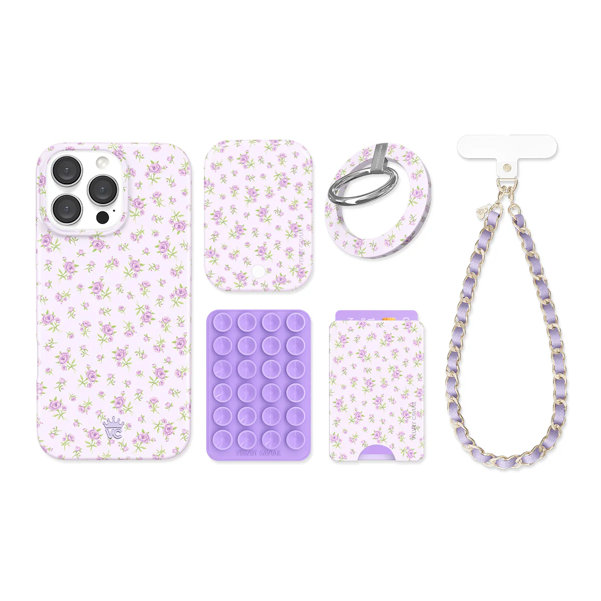 Dainty Lilac Floral iPhone Bundle Set - Image 5