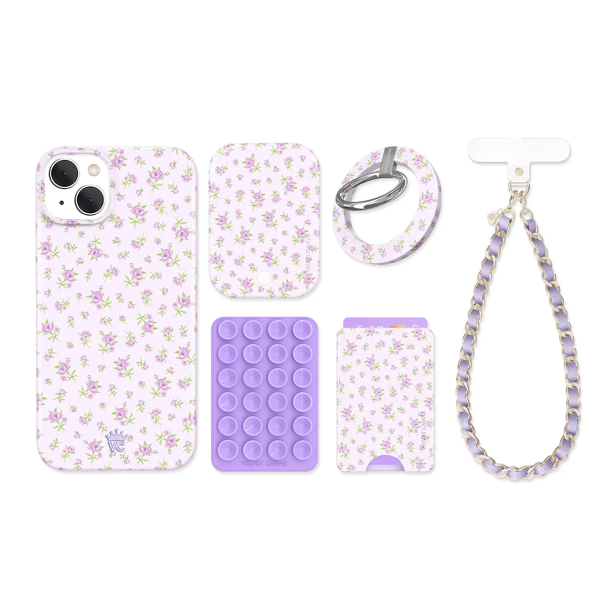 Dainty Lilac Floral iPhone Bundle Set - Image 8