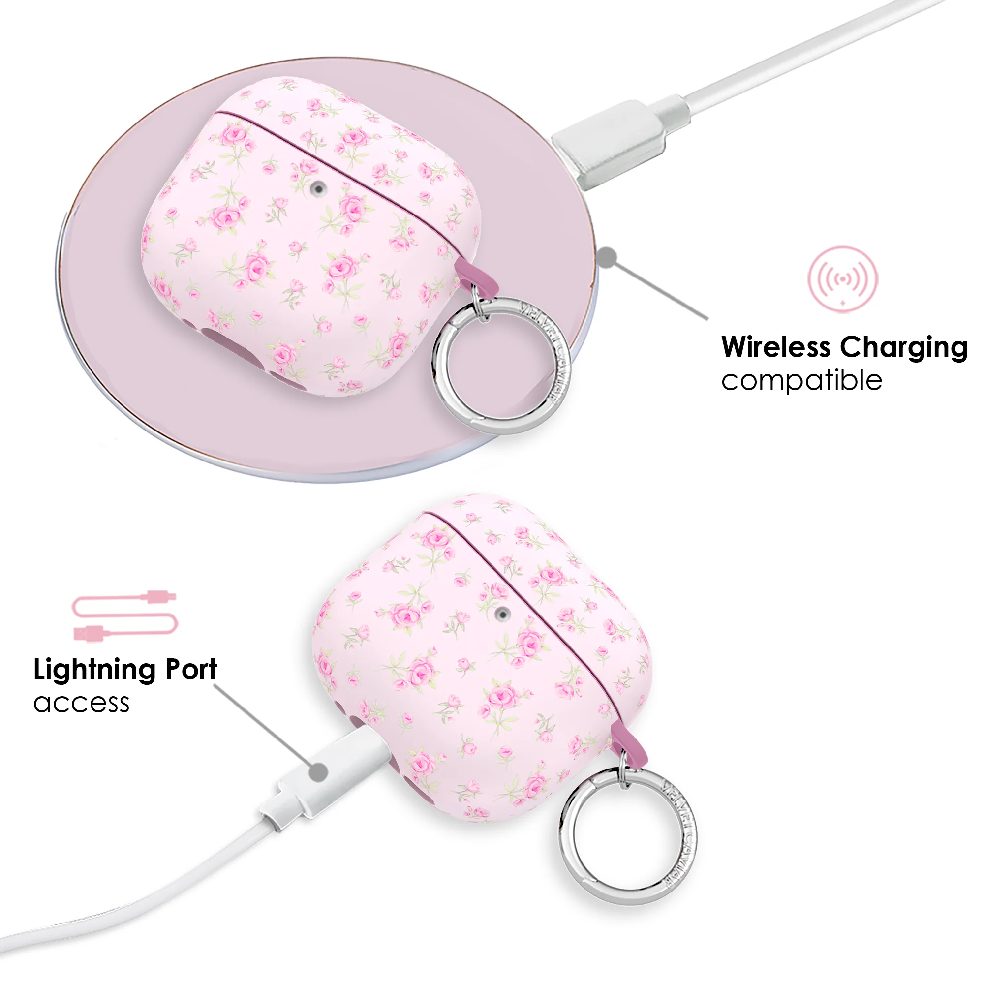 Dainty Pink Floral AirPod Case - Image 16