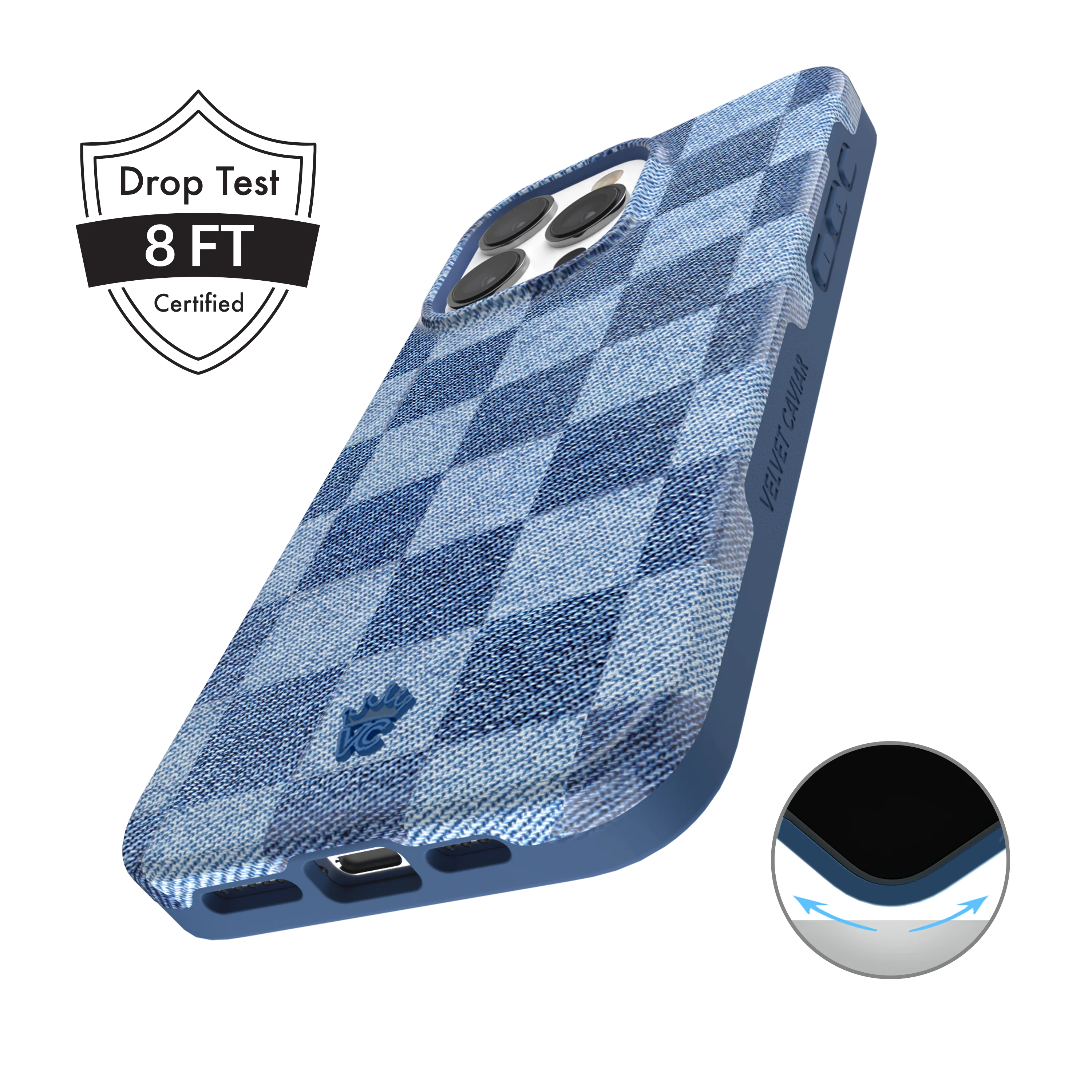 Denim Vibe Checkered iPhone Case - Image 5