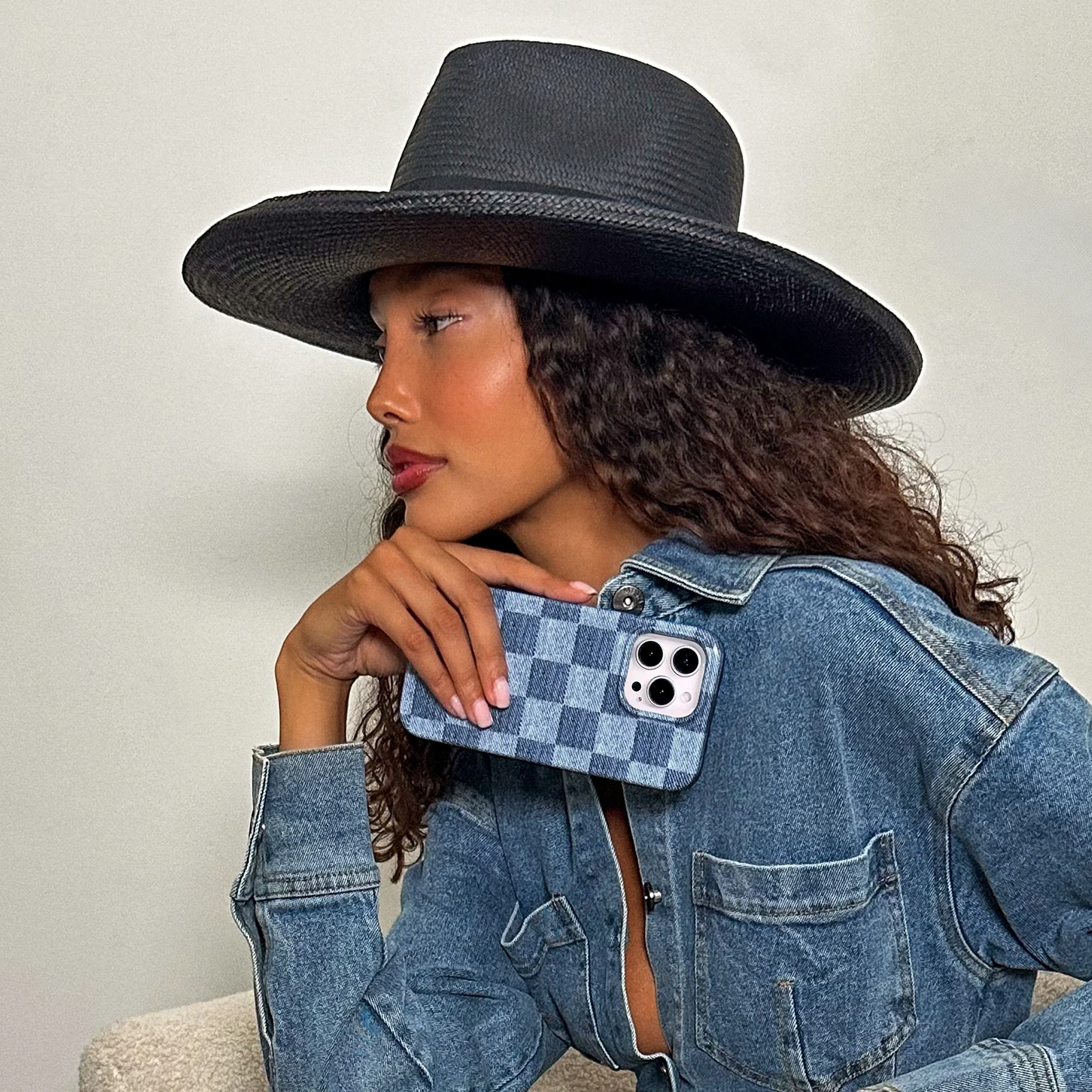 Denim Vibe Checkered iPhone Case - Image 86