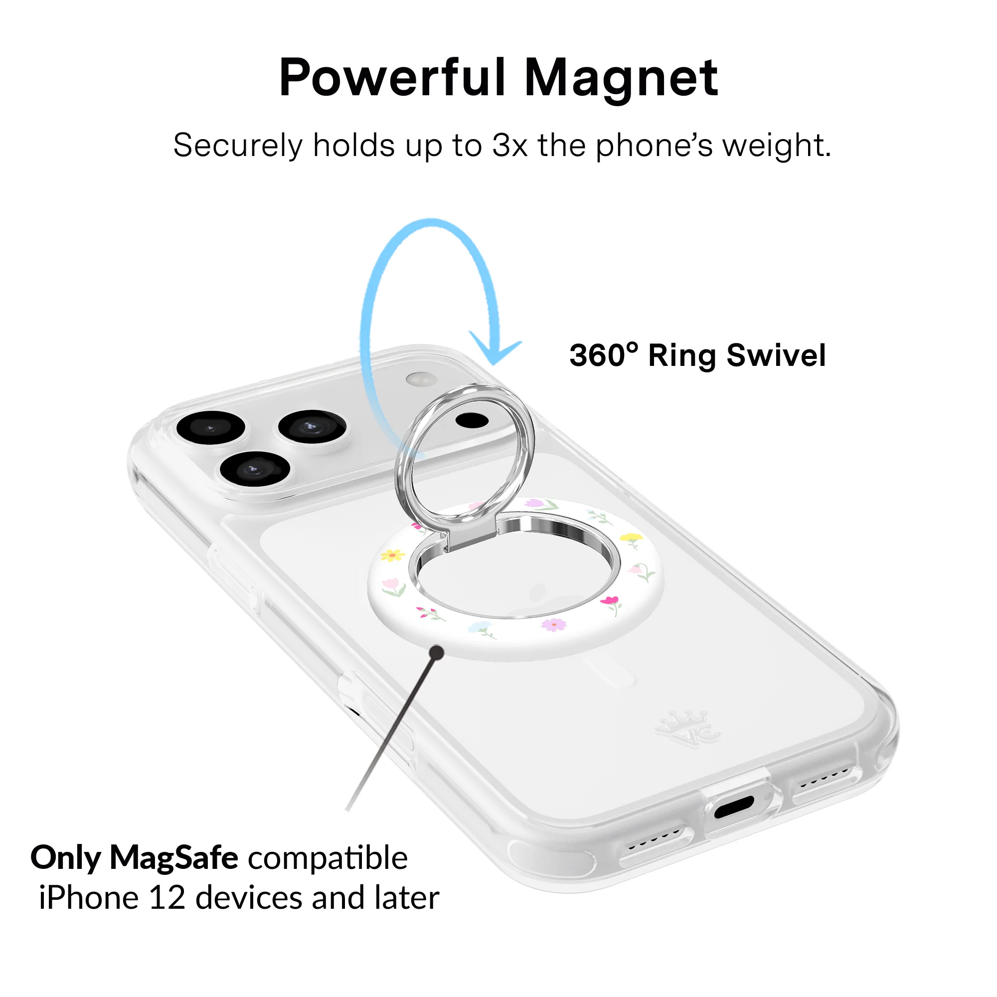 Dreamy Meadow Floral MagSafe Grip Ring - Image 3