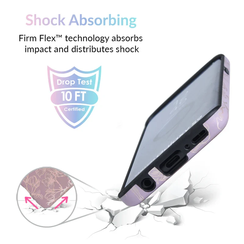 Dusty Rose Chrome Floral Samsung Galaxy Case - Image 18