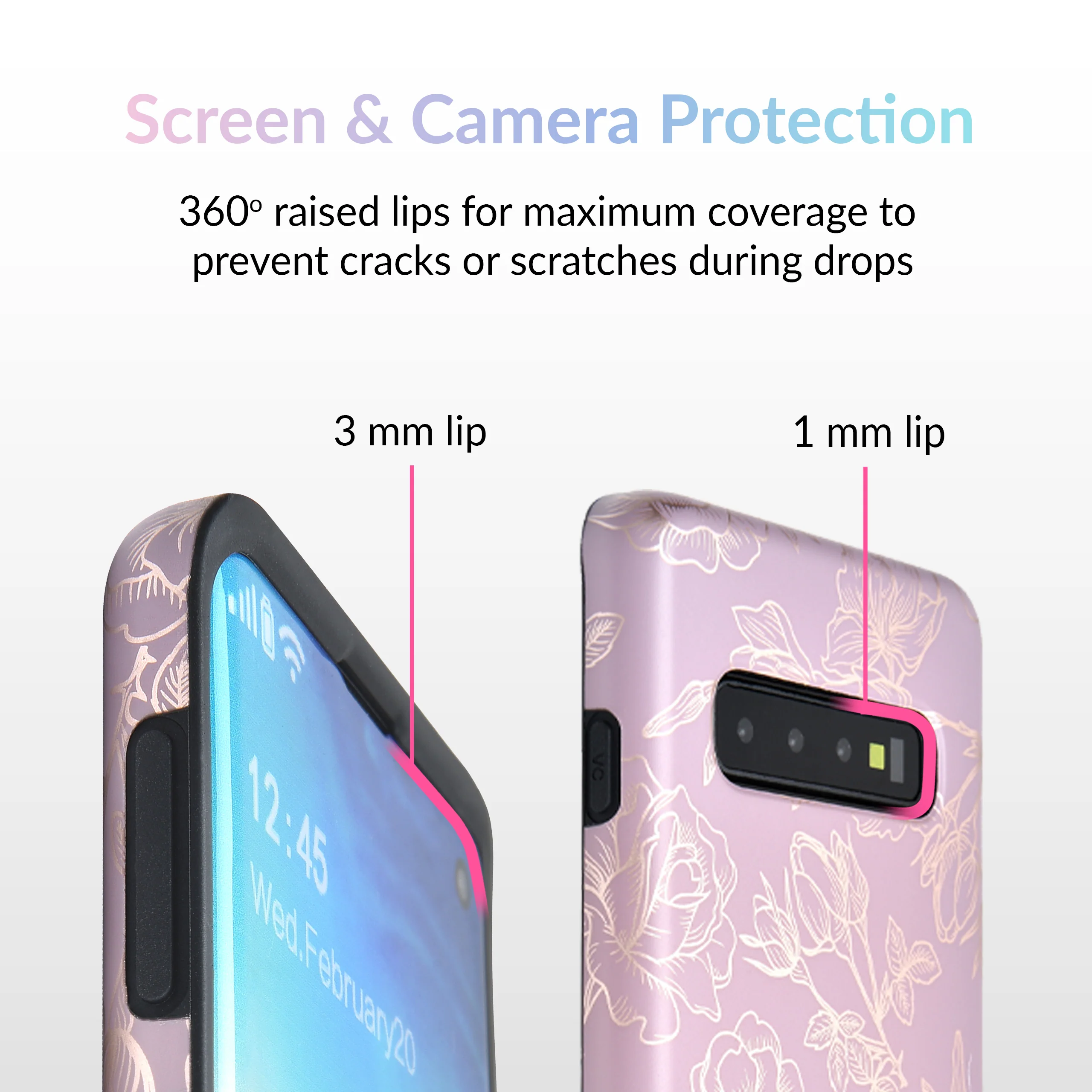 Dusty Rose Chrome Floral Samsung Galaxy Case - Image 38