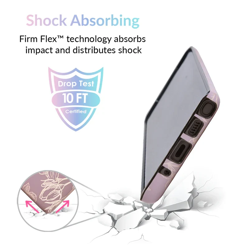 Dusty Rose Chrome Floral Samsung Galaxy Case - Image 40