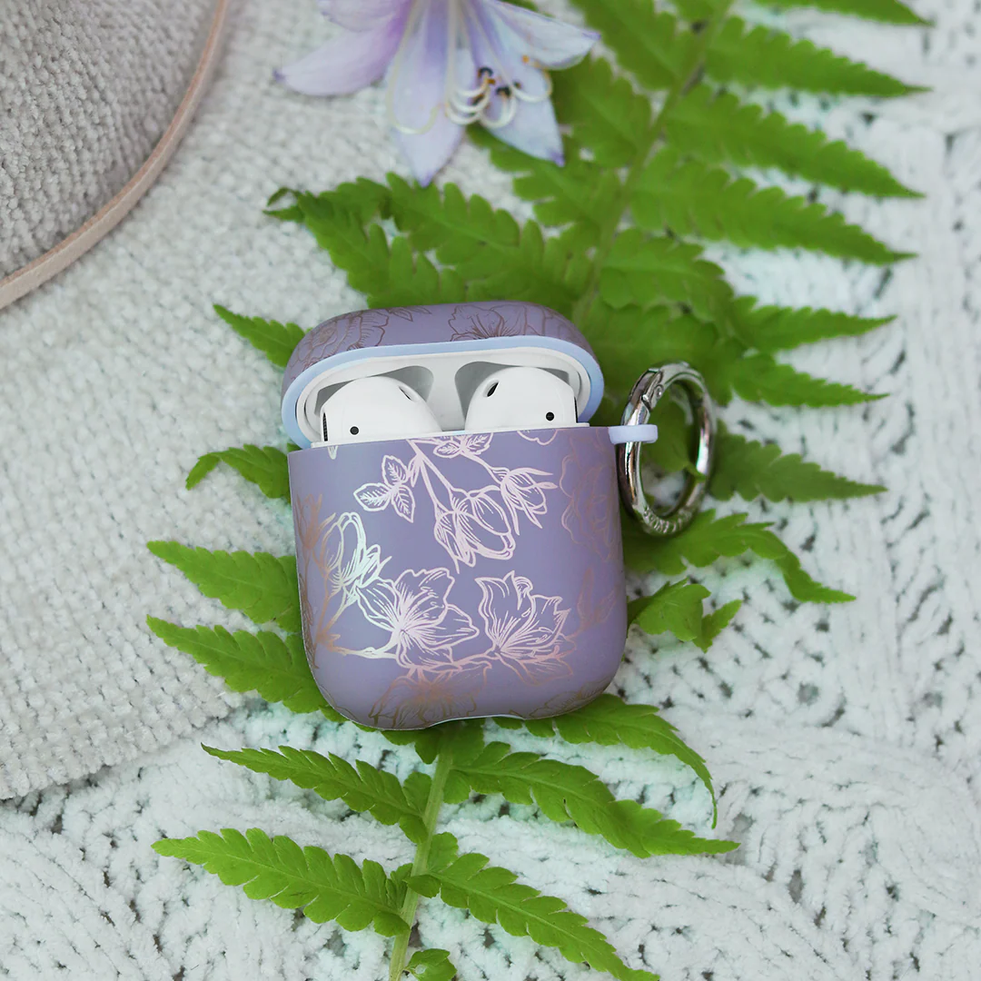 Dusty Rose Chrome Floral AirPods Case - Image 17