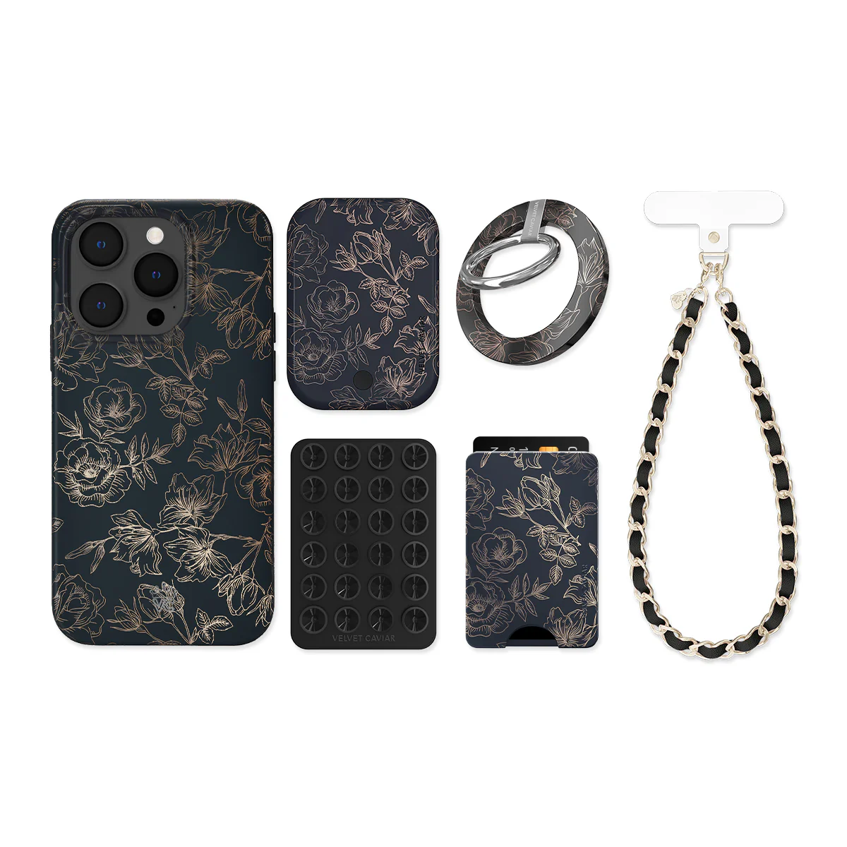 Floral Rose Gold Chrome iPhone Bundle Set - Image 15