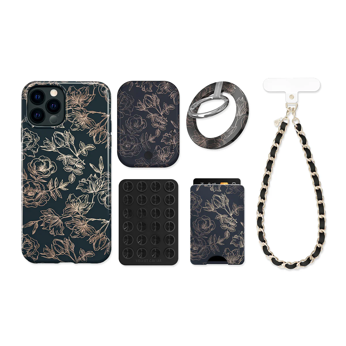 Floral Rose Gold Chrome iPhone Bundle Set - Image 22