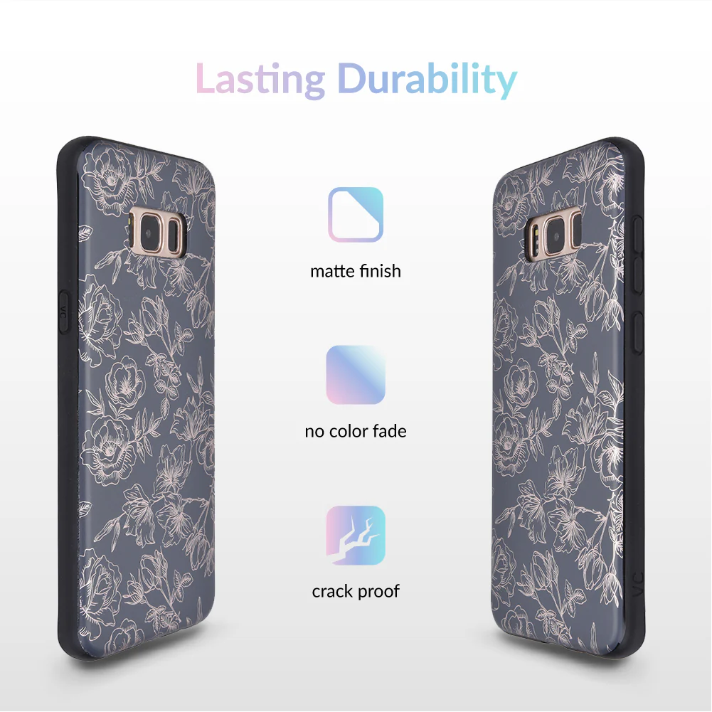 Floral Rose Gold Chrome Samsung Galaxy Case - Image 14