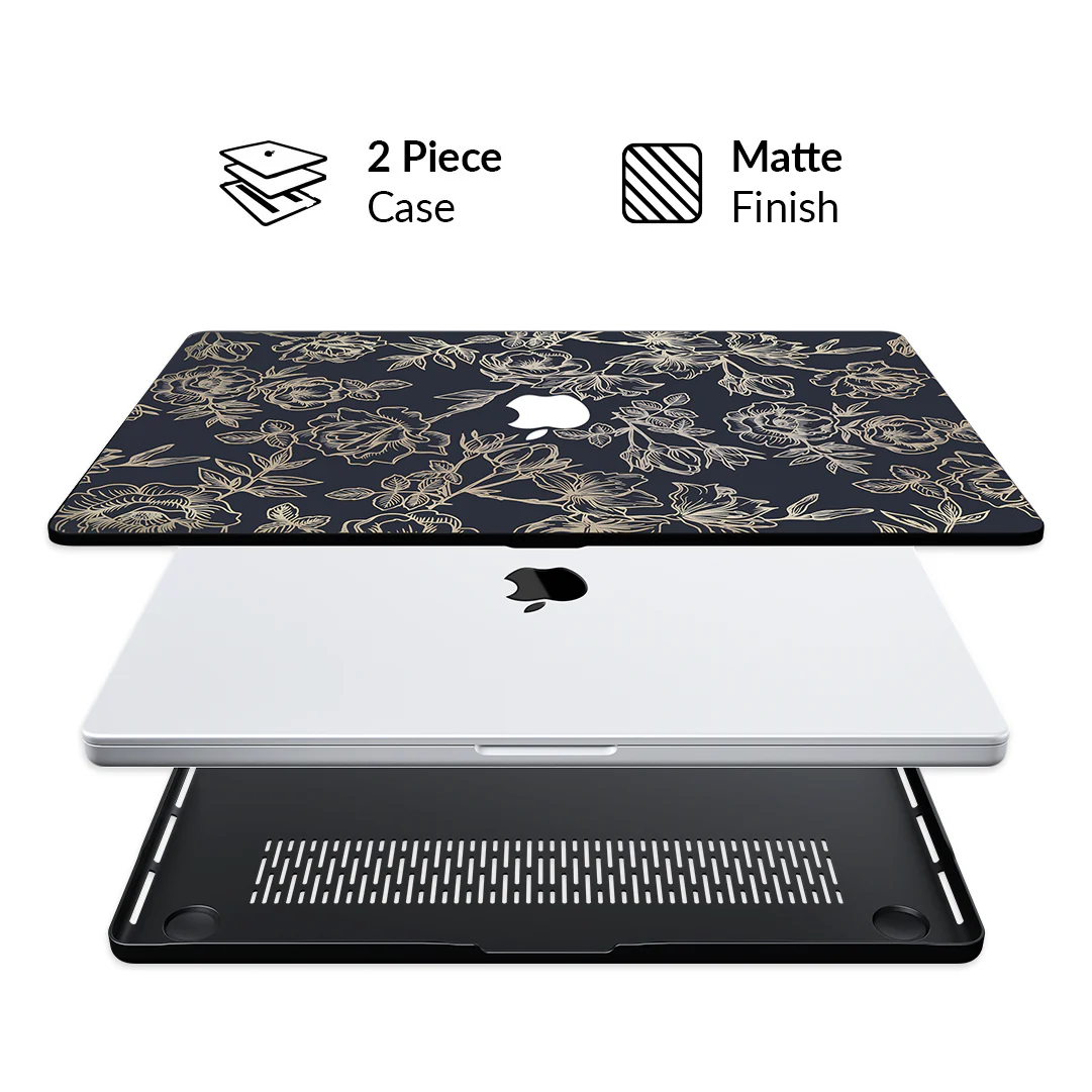 Floral Rose Gold MacBook Case - Image 2
