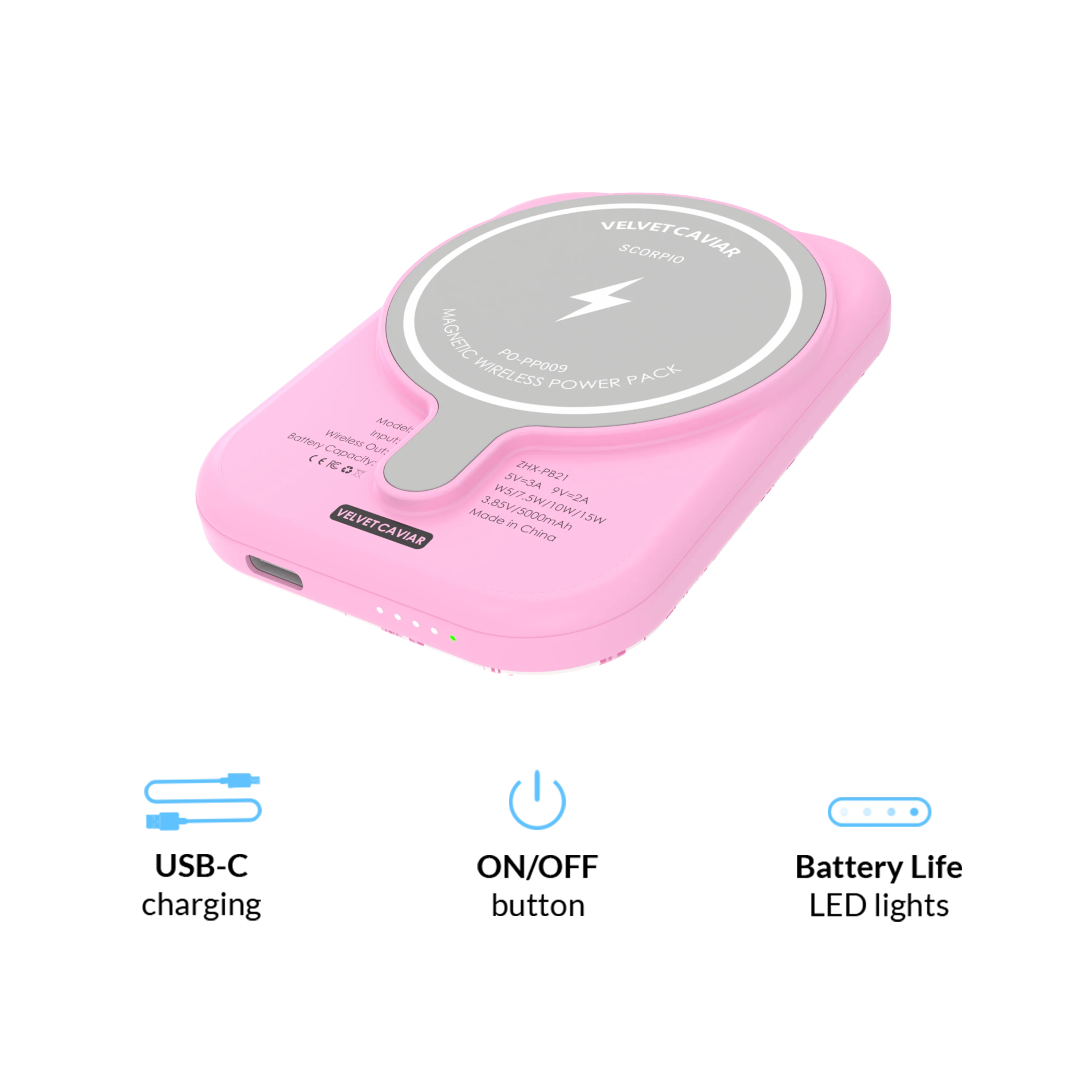French Rose Floral MagSafe Battery Power Pack - Image 5