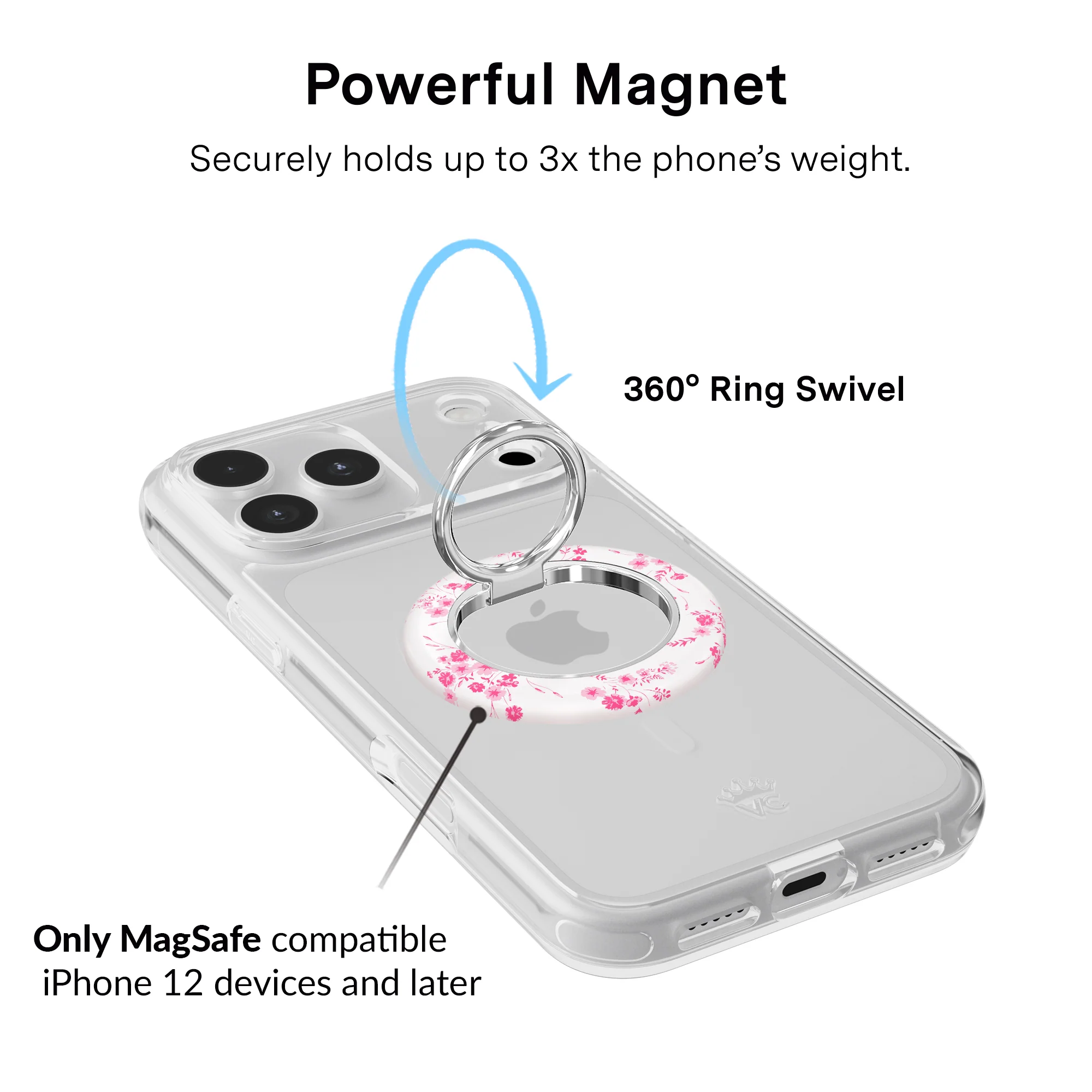 French Rose Floral MagSafe Ring - Image 2