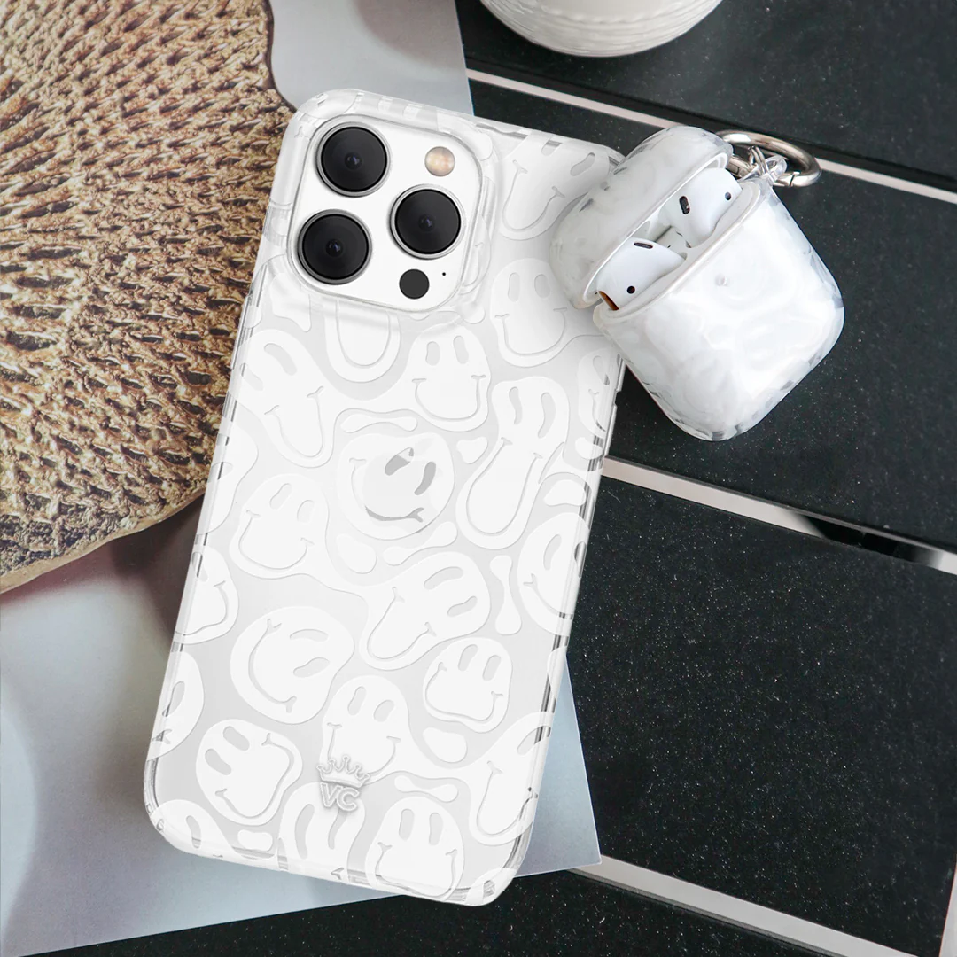 Clear Frosted Smiley AirPod Case - Image 7