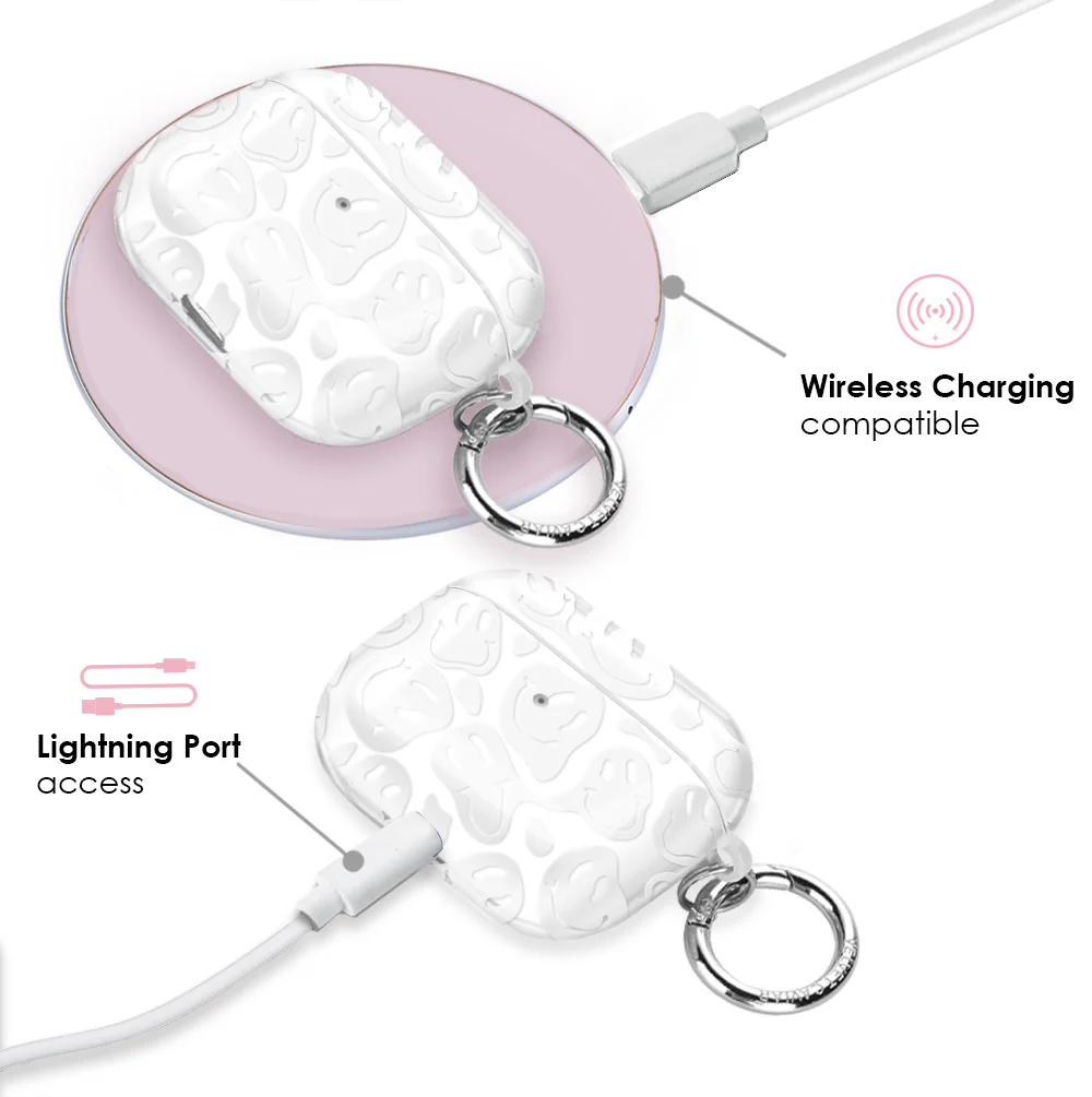 Clear Frosted Smiley AirPod Case - Image 9