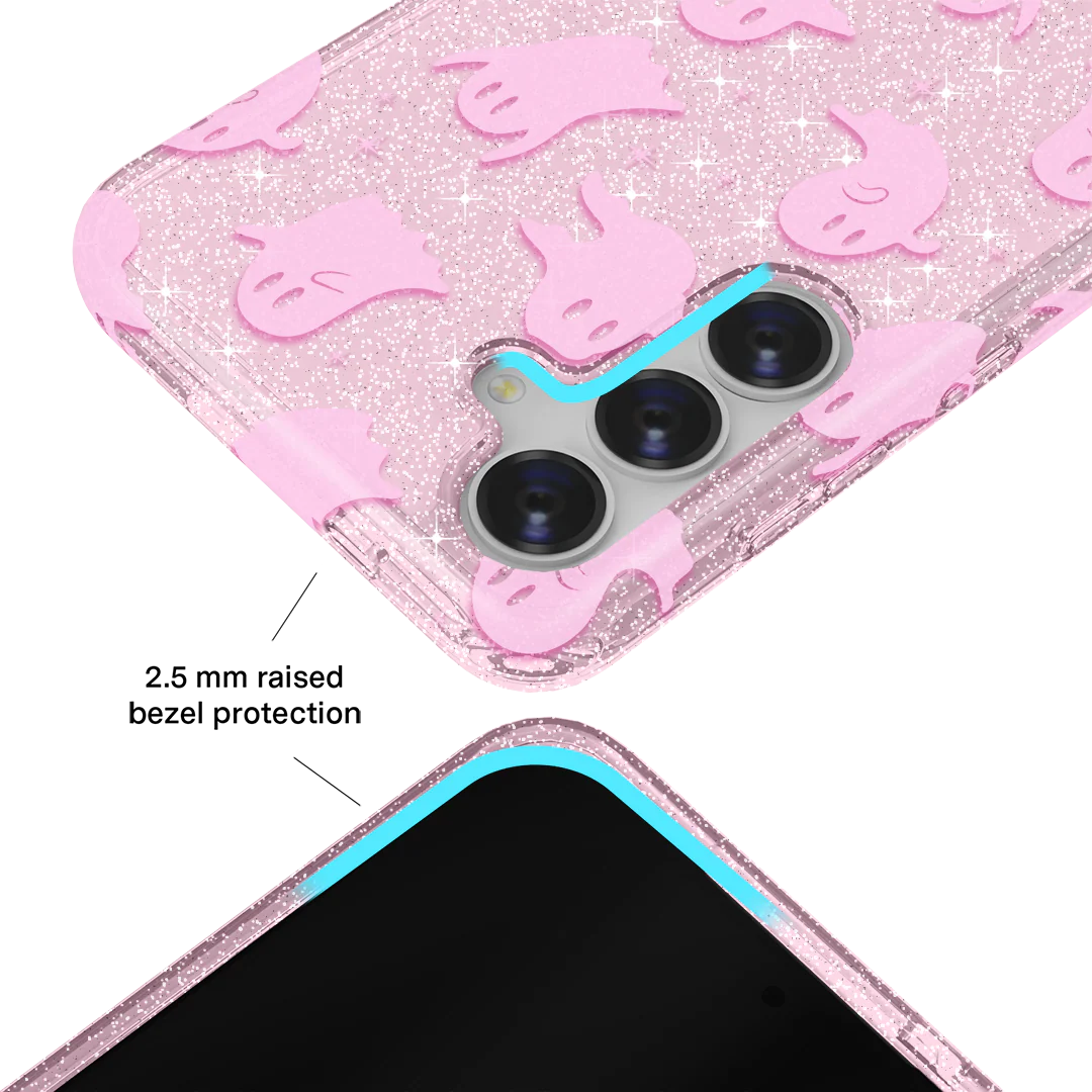 Ghosted Pink Glitter Samsung Case - Image 3