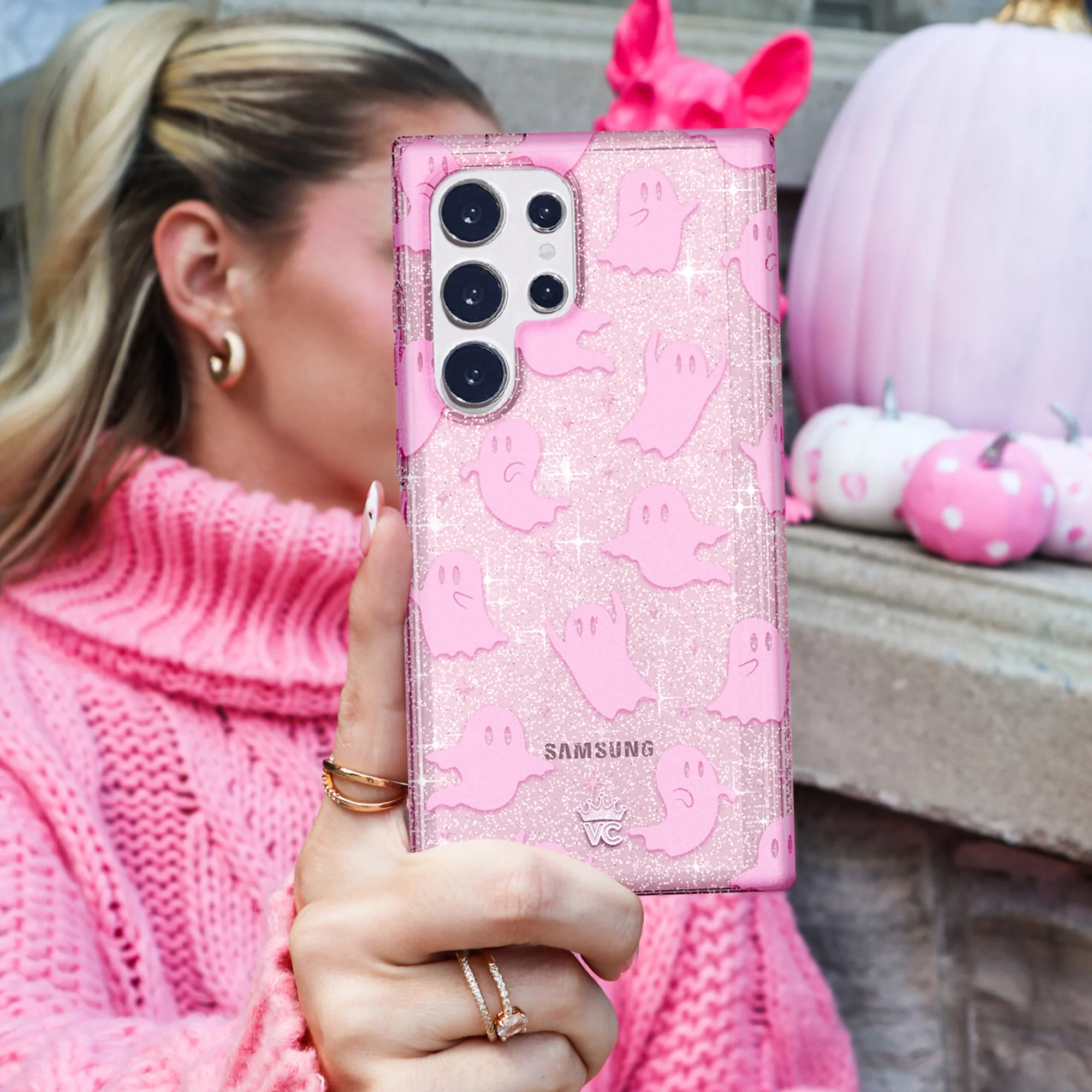 Ghosted Pink Glitter Samsung Case - Image 56