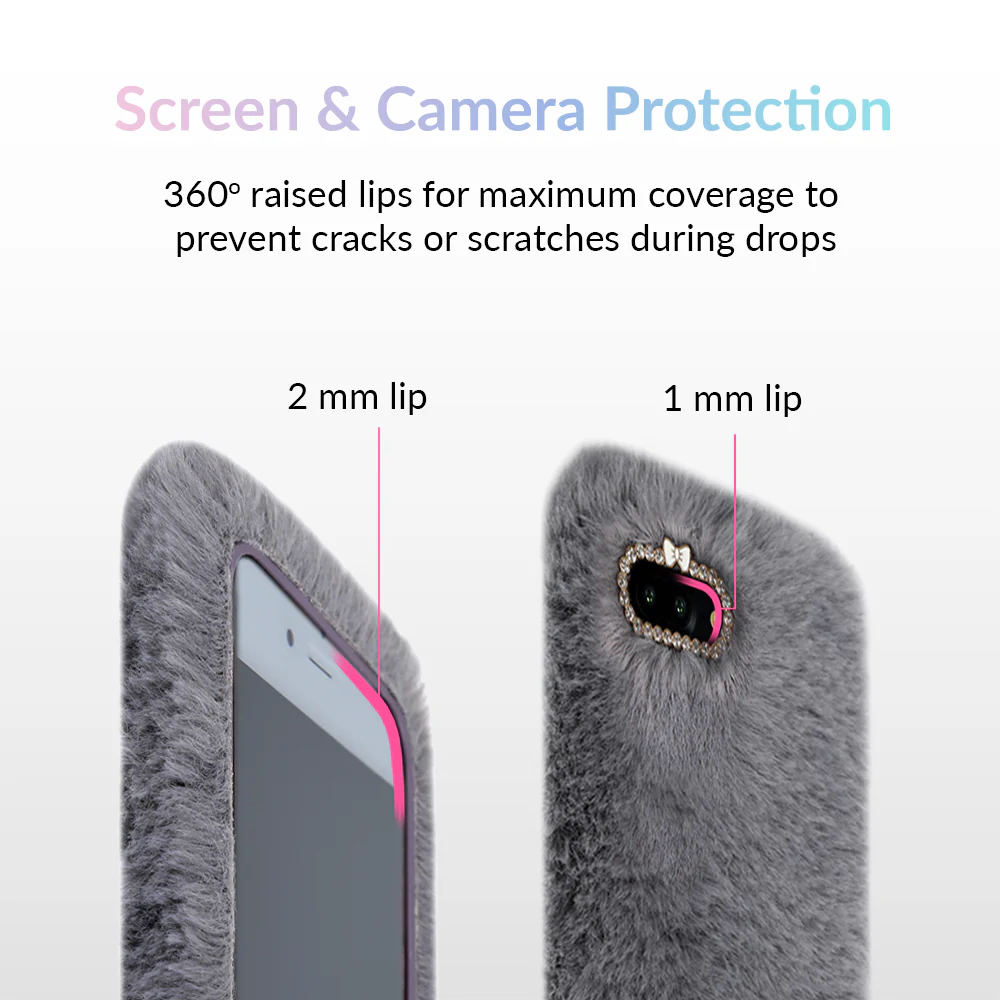 Gray Faux Fur iPhone Case - Image 13