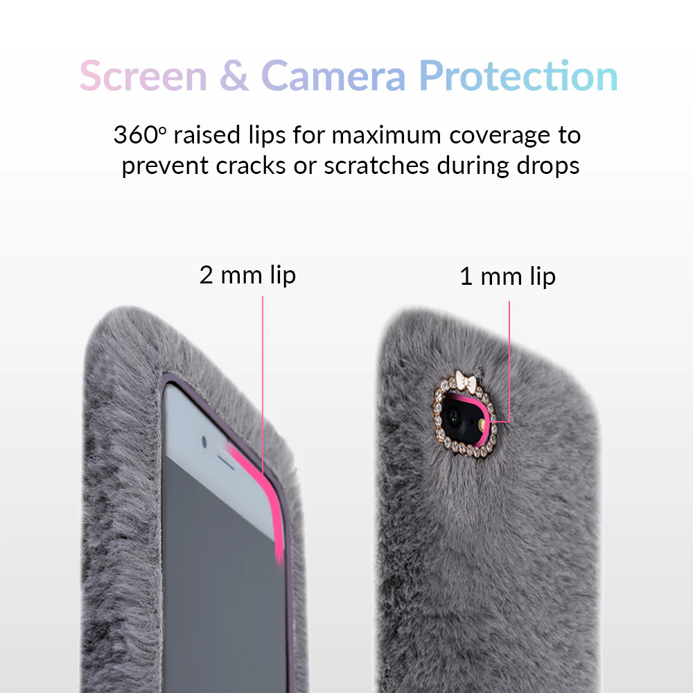 Gray Faux Fur iPhone Case - Image 40