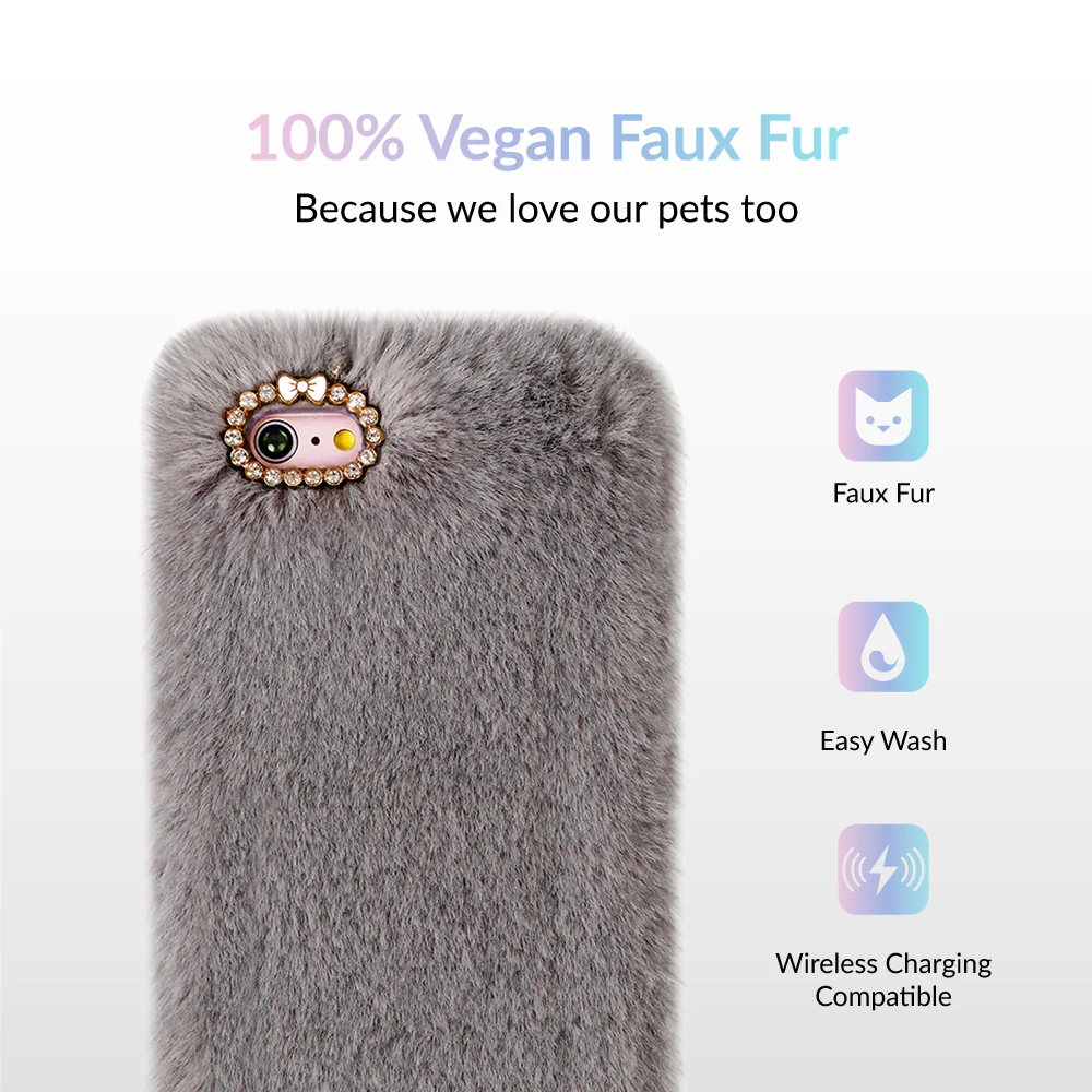 Gray Faux Fur iPhone Case - Image 47
