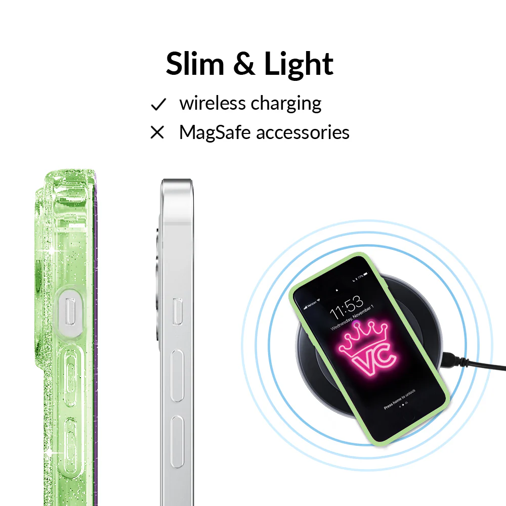 Lime Stardust Glitter iPhone Case - Image 115
