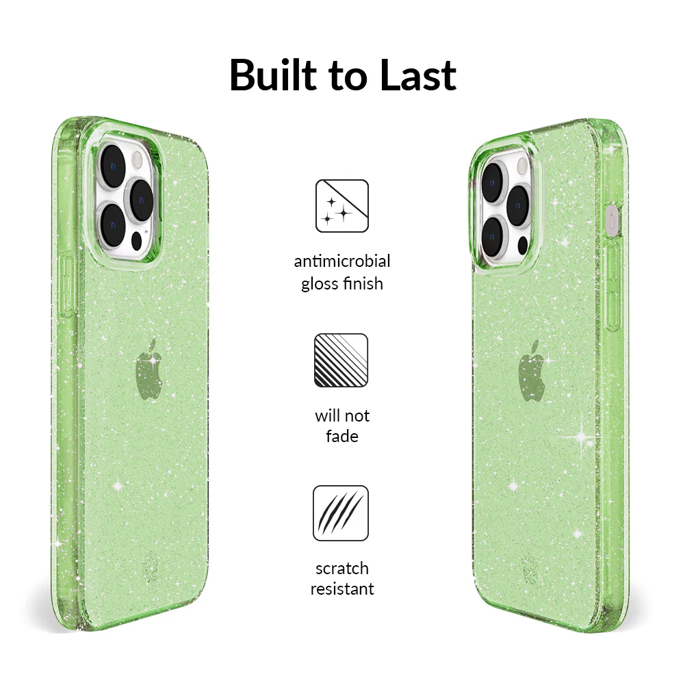 Lime Stardust Glitter iPhone Case - Image 120