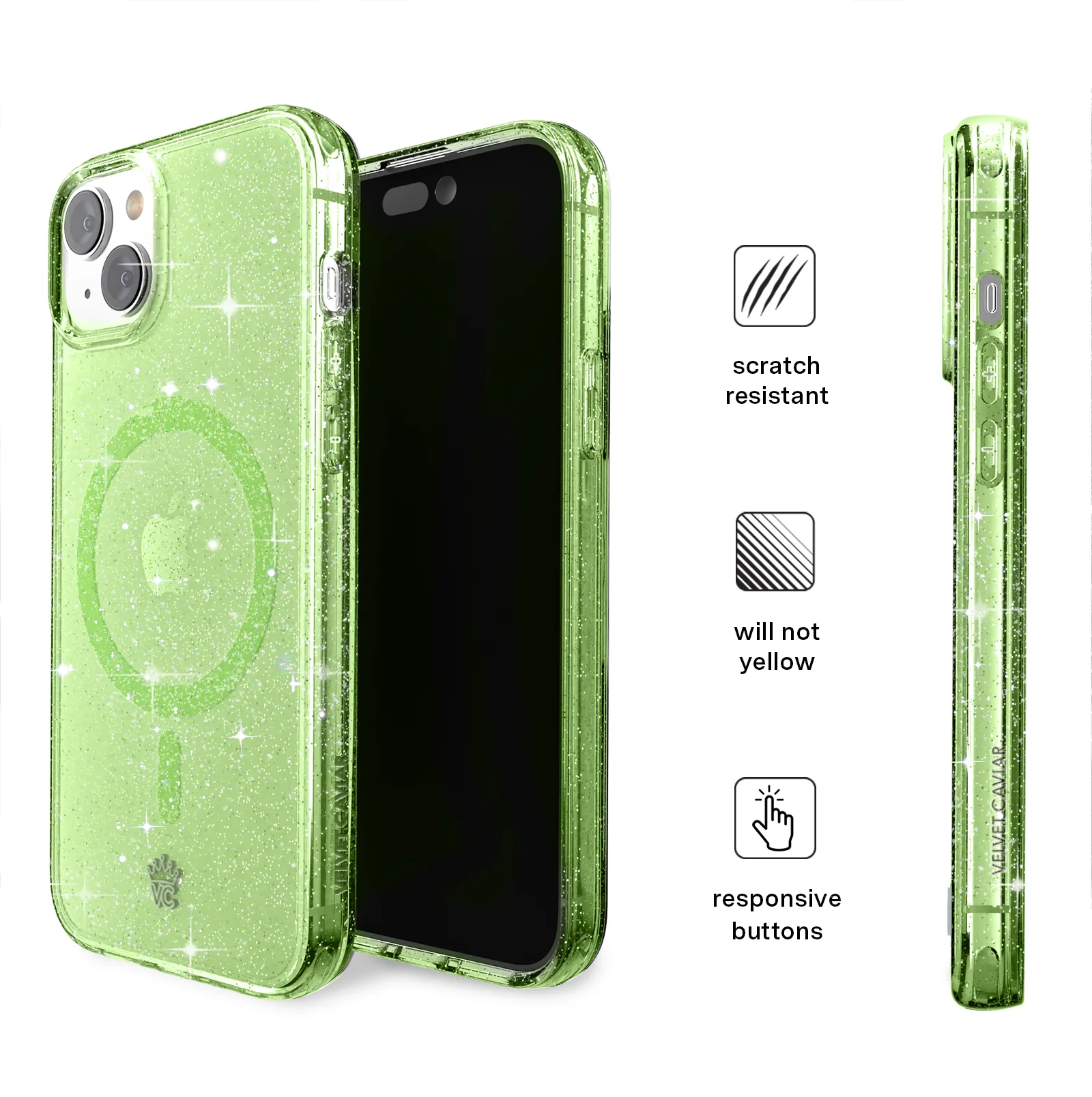 Lime Stardust Glitter iPhone Case - Image 126