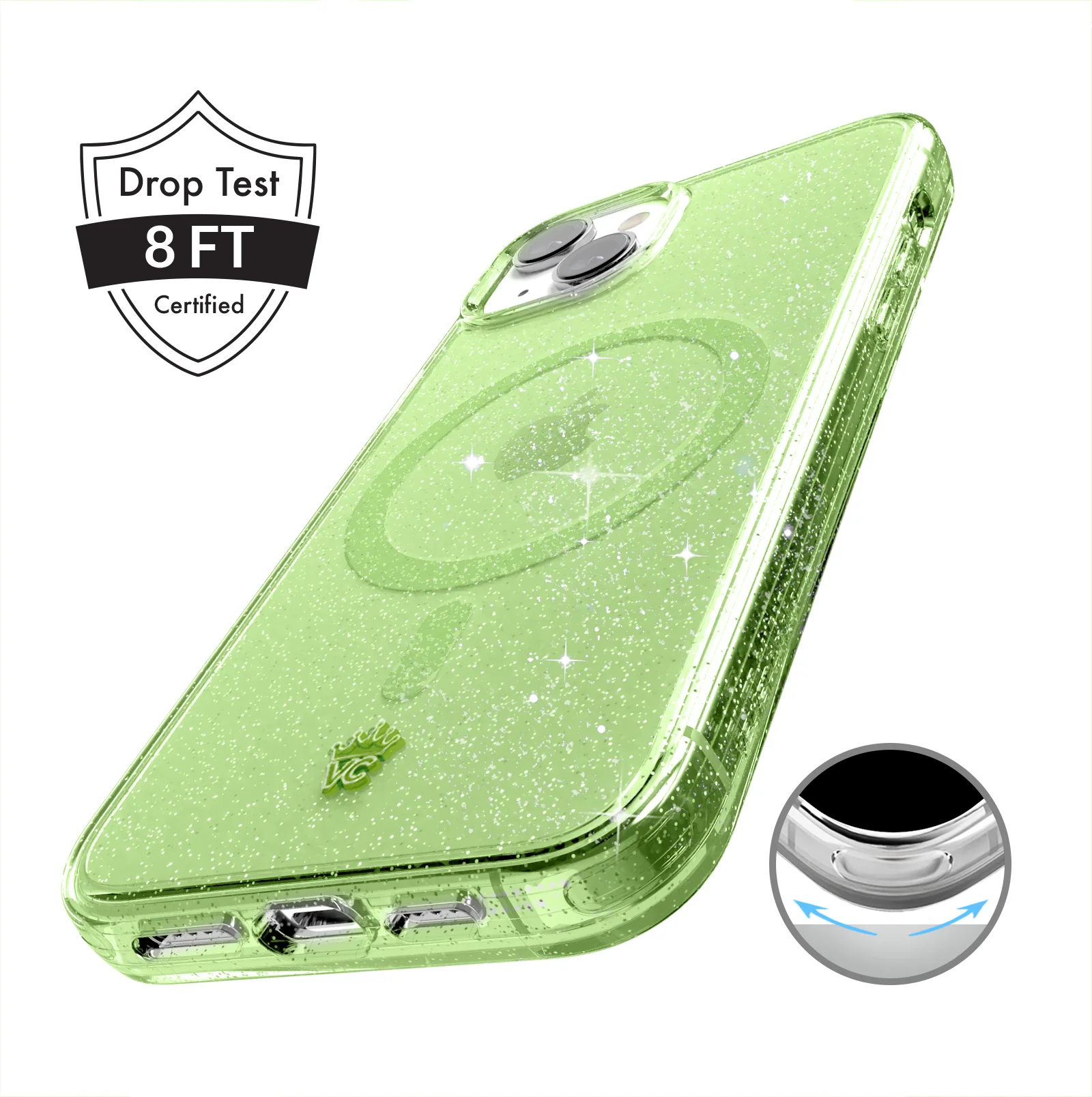 Lime Stardust Glitter iPhone Case - Image 127