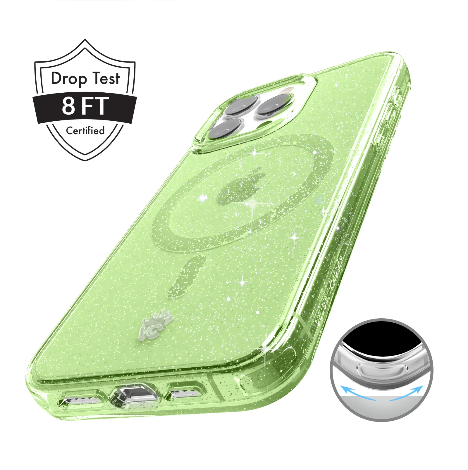 Lime Stardust Glitter iPhone Case - Image 144