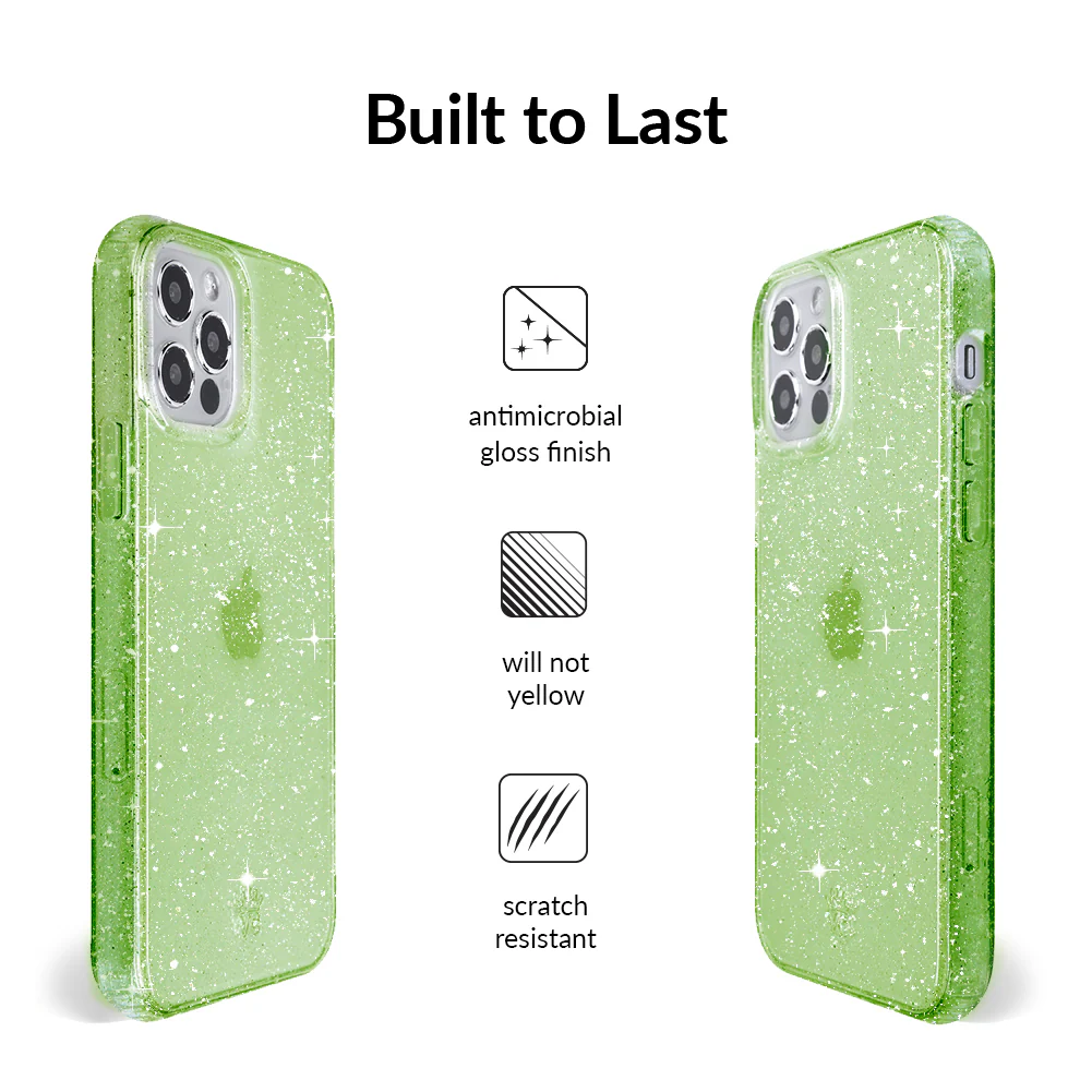 Lime Stardust Glitter iPhone Case - Image 41