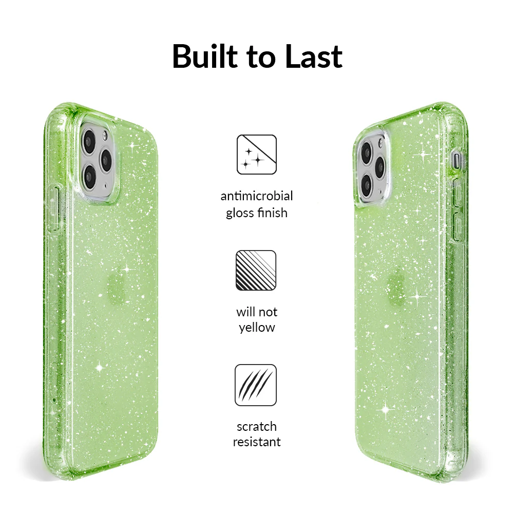 Lime Stardust Glitter iPhone Case - Image 65