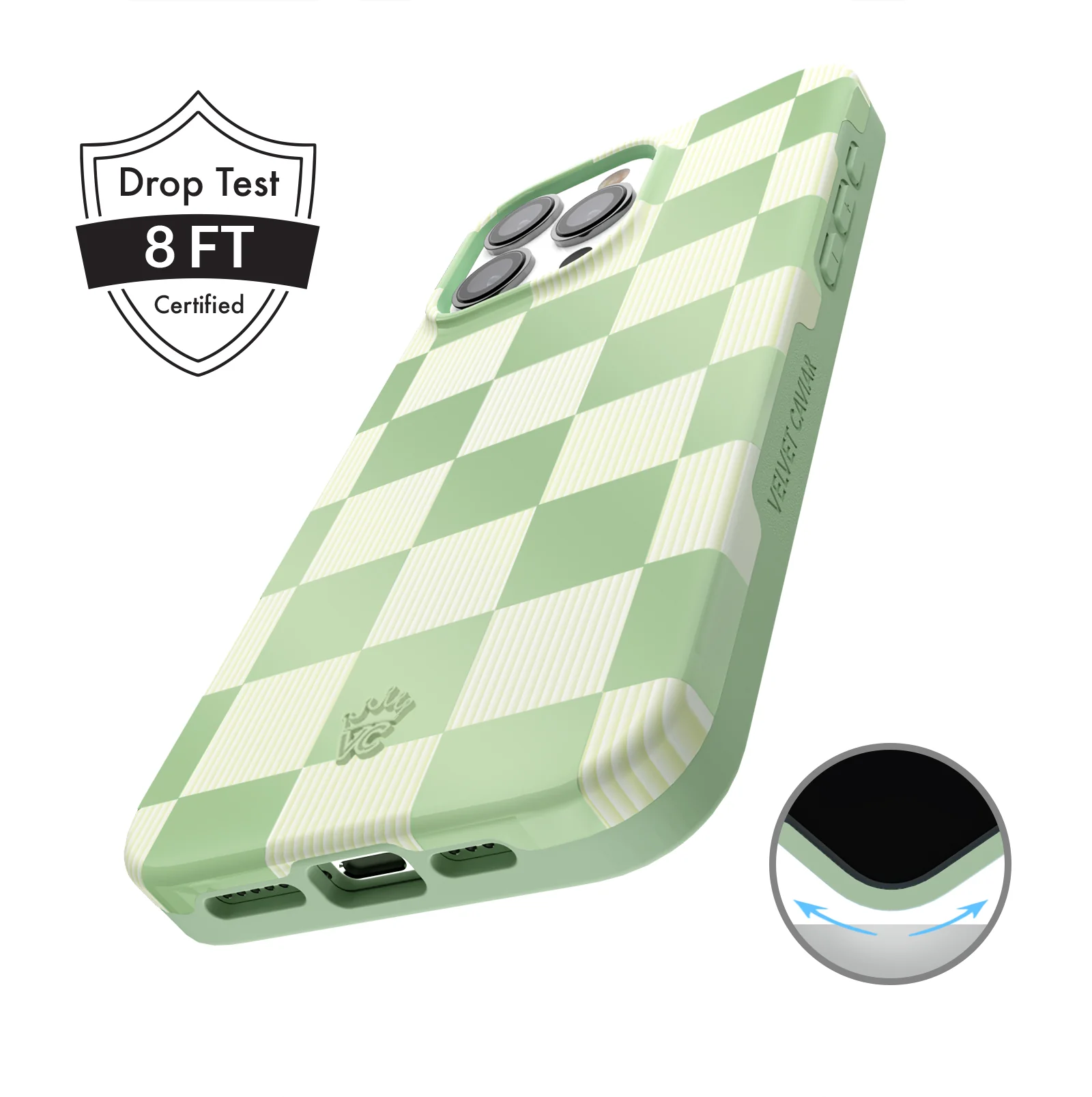 Pistachio Vibe Checkered iPhone Case - Image 4