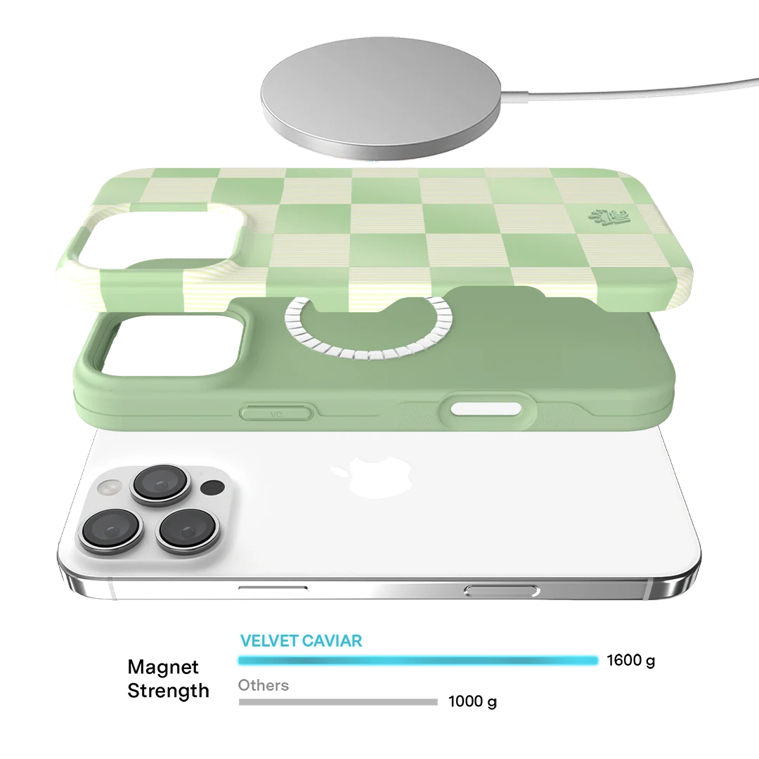 Pistachio Vibe Checkered iPhone Case - Image 83