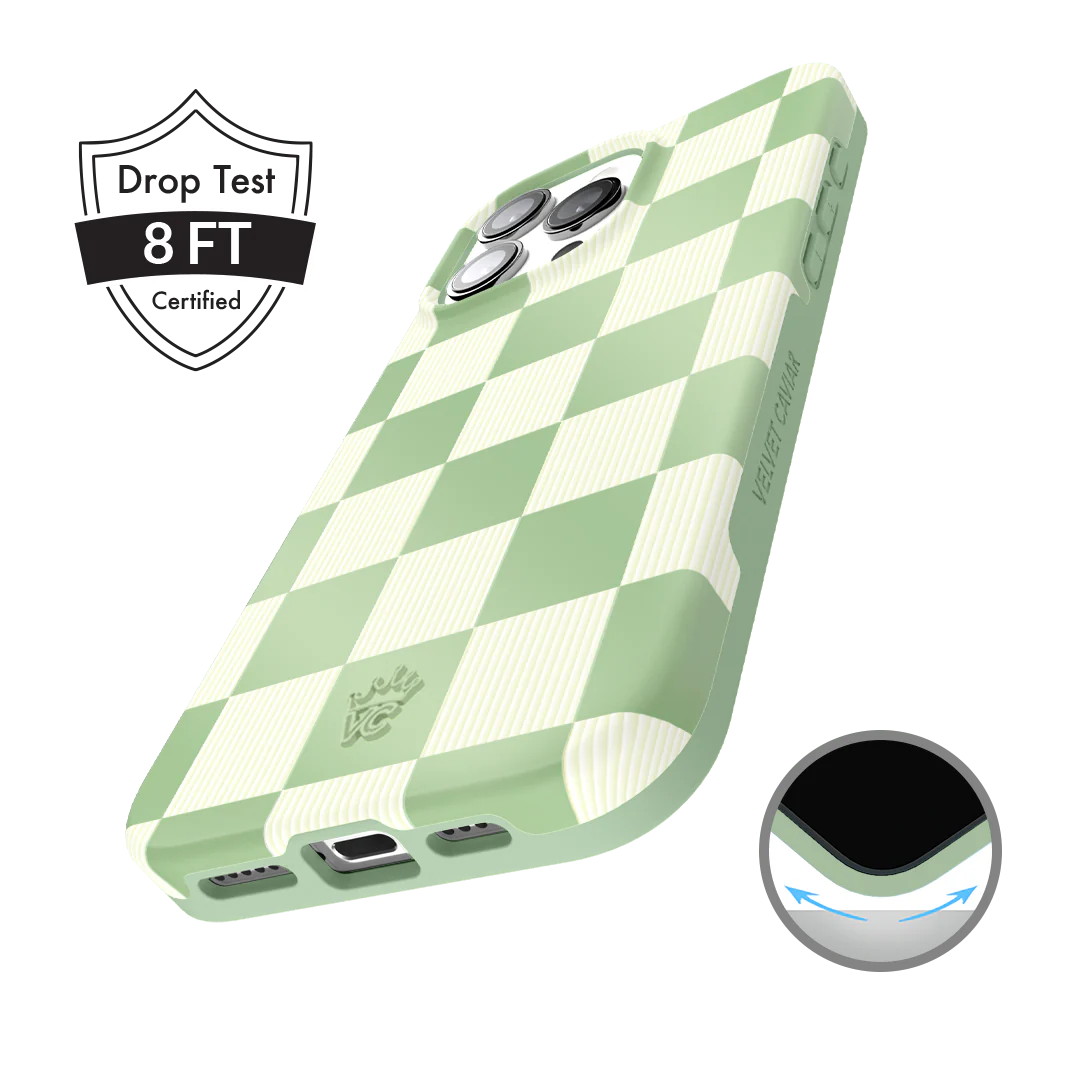 Pistachio Vibe Checkered iPhone Case - Image 89