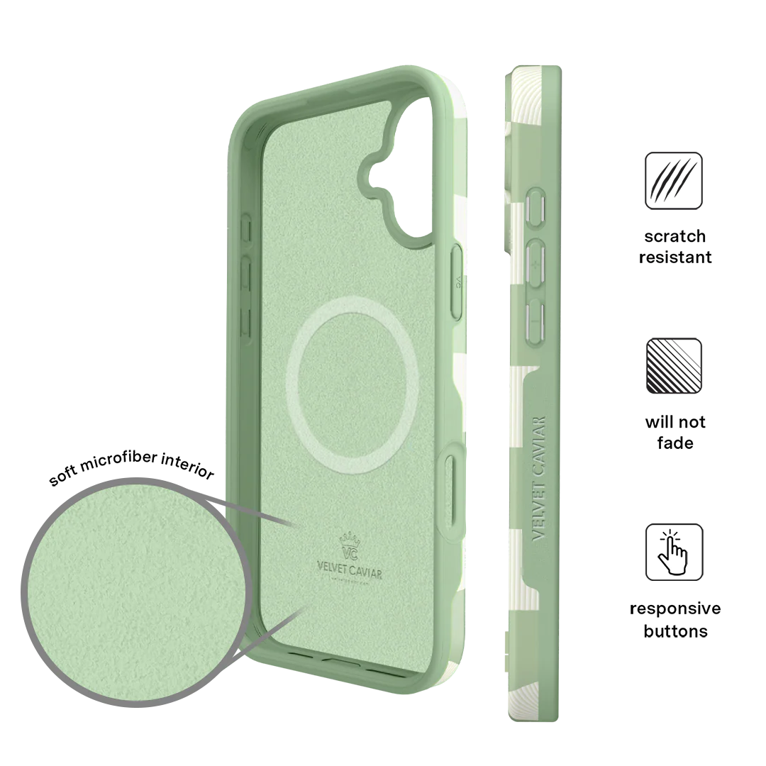 Pistachio Vibe Checkered iPhone Case - Image 95