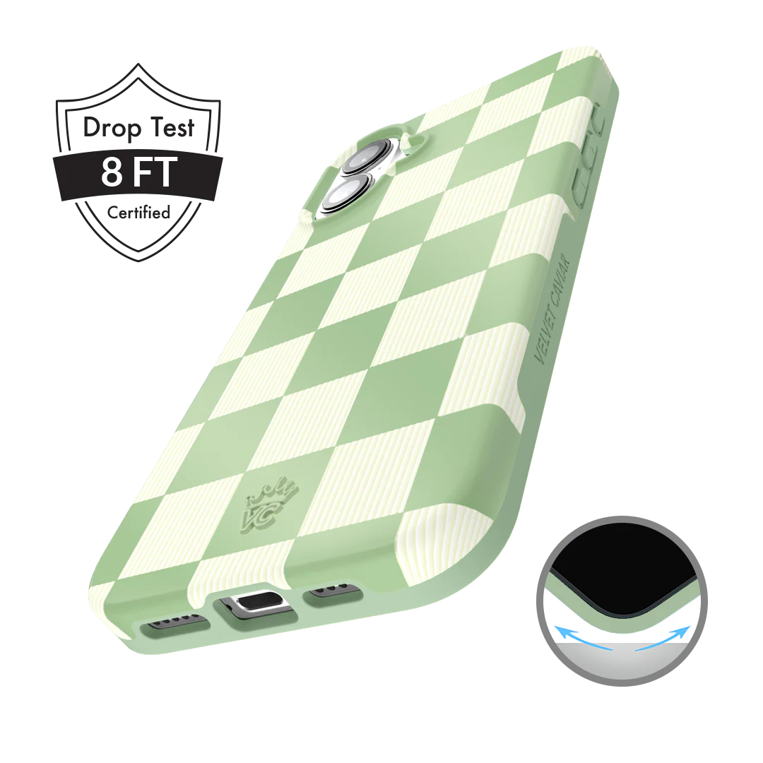 Pistachio Vibe Checkered iPhone Case - Image 99